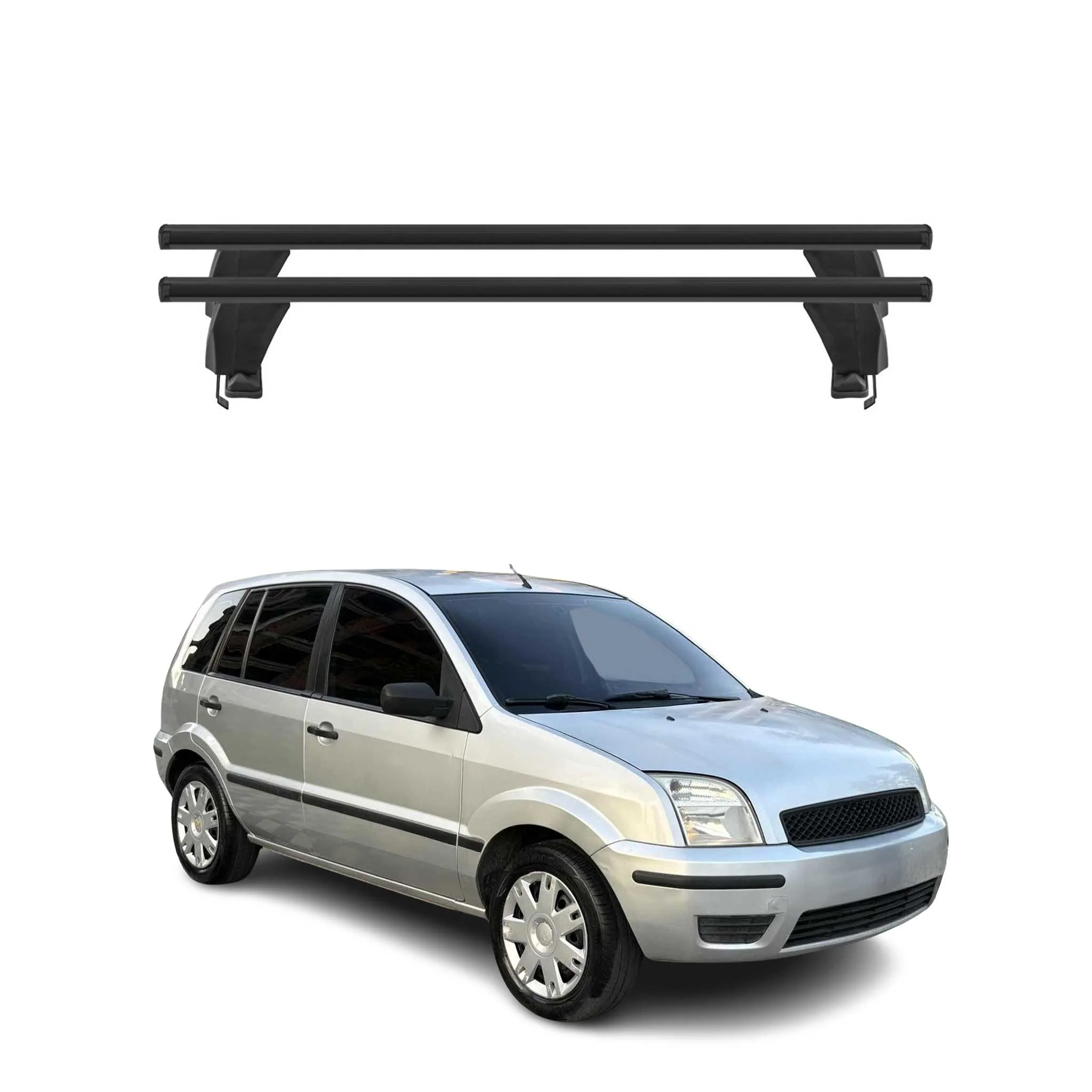 Menabo Dachträger Grundtäger für Ford Fusion 2002-2012 50kg Alu Schwarz 2 tlg