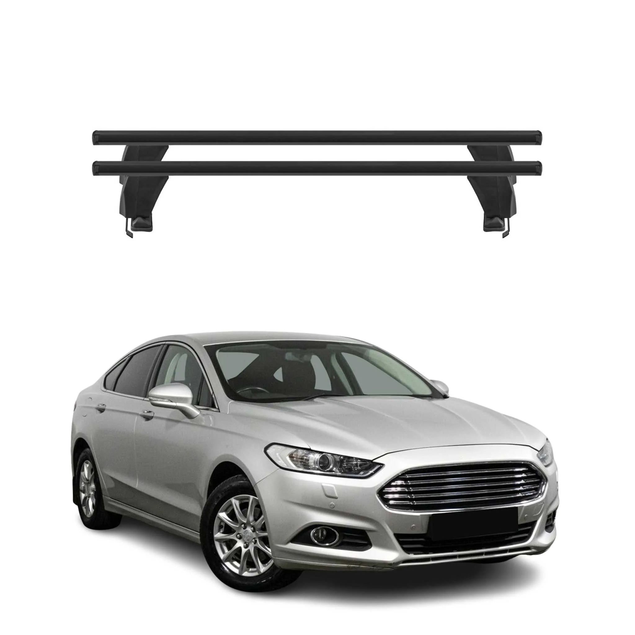 Menabo Dachträger Grundtäger für Ford Mondeo Limo 2014-2022 50kg Alu Schwarz 2x