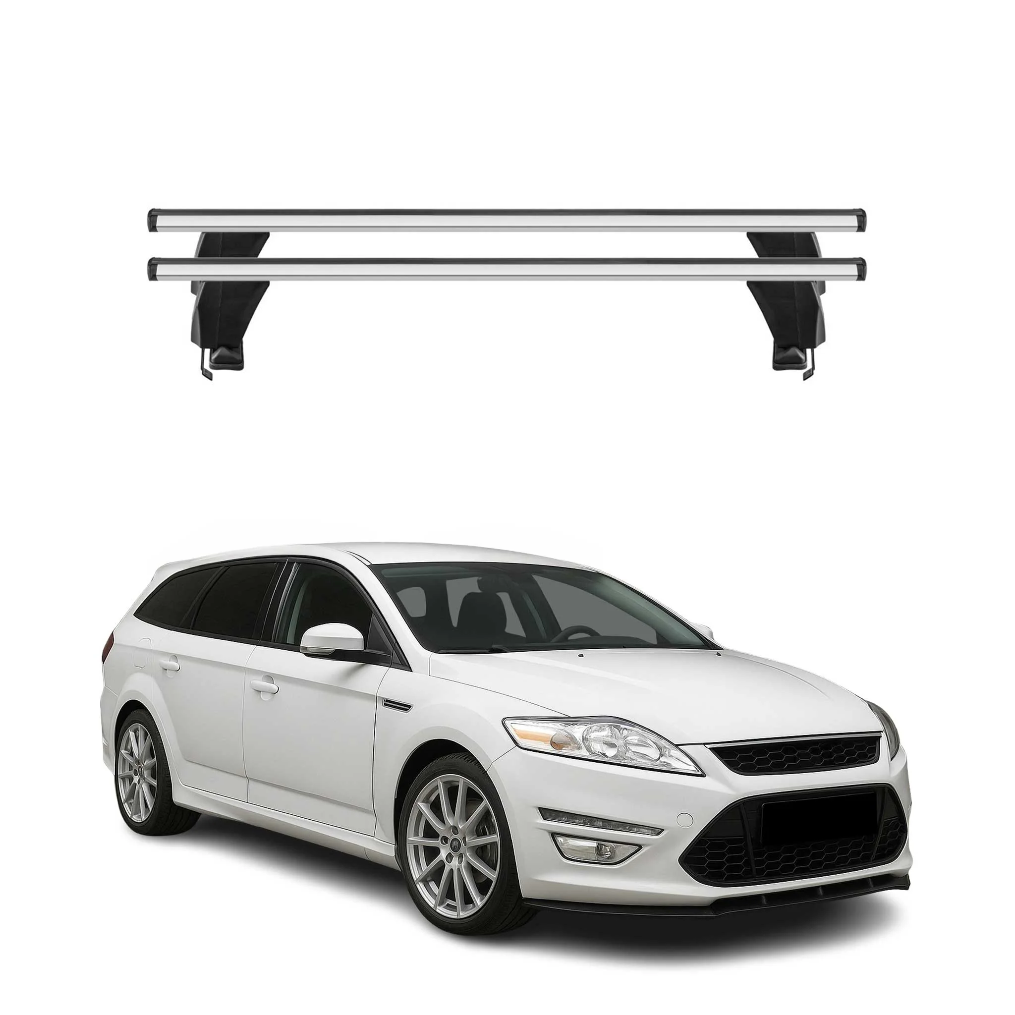 Menabo Dachträger für Ford Mondeo Liftback Turnier 2007-2014 50kg Alu Grau 2x