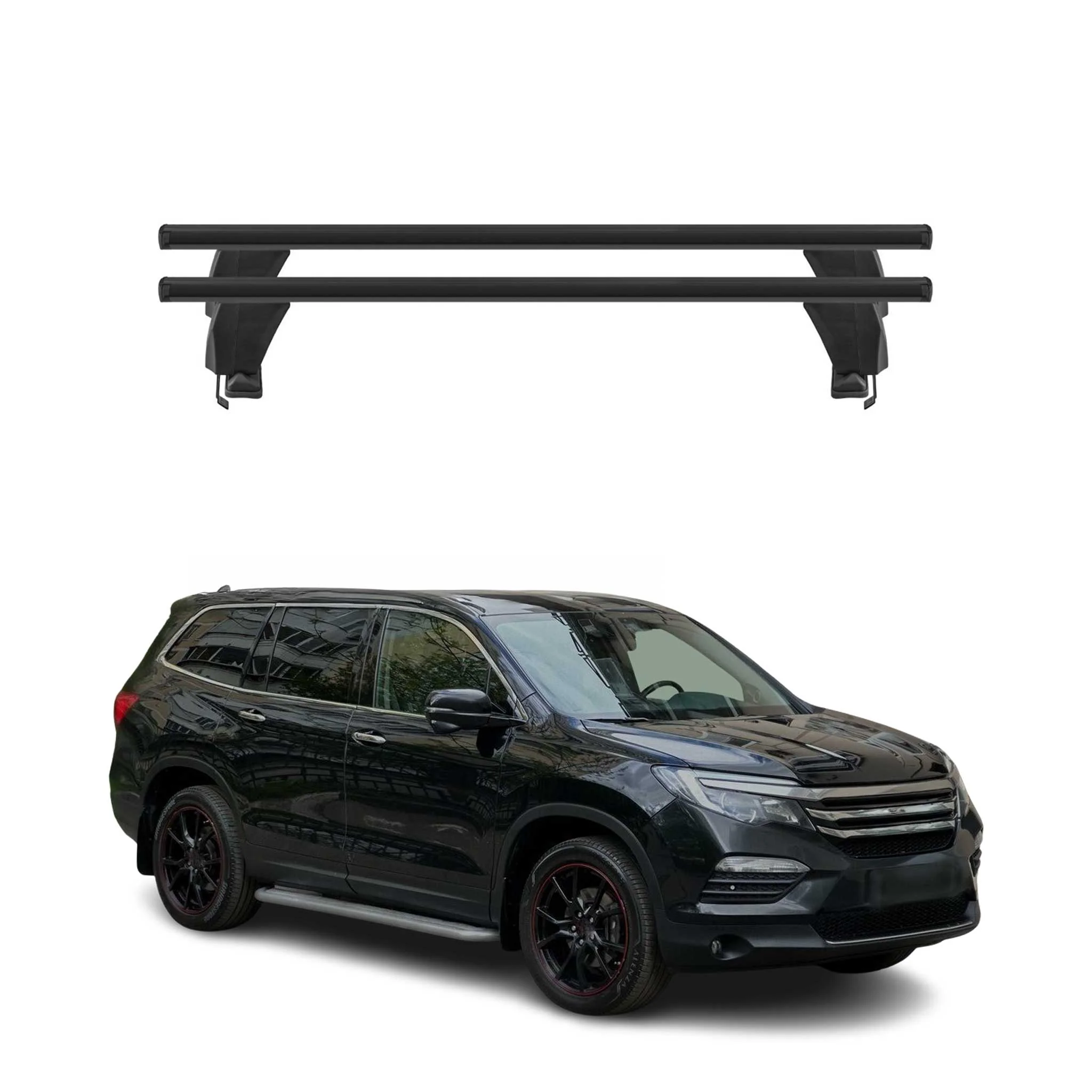 Menabo Dachträger Grundtäger für Honda Pilot 2016-2022 50kg Alu Schwarz 2 tlg