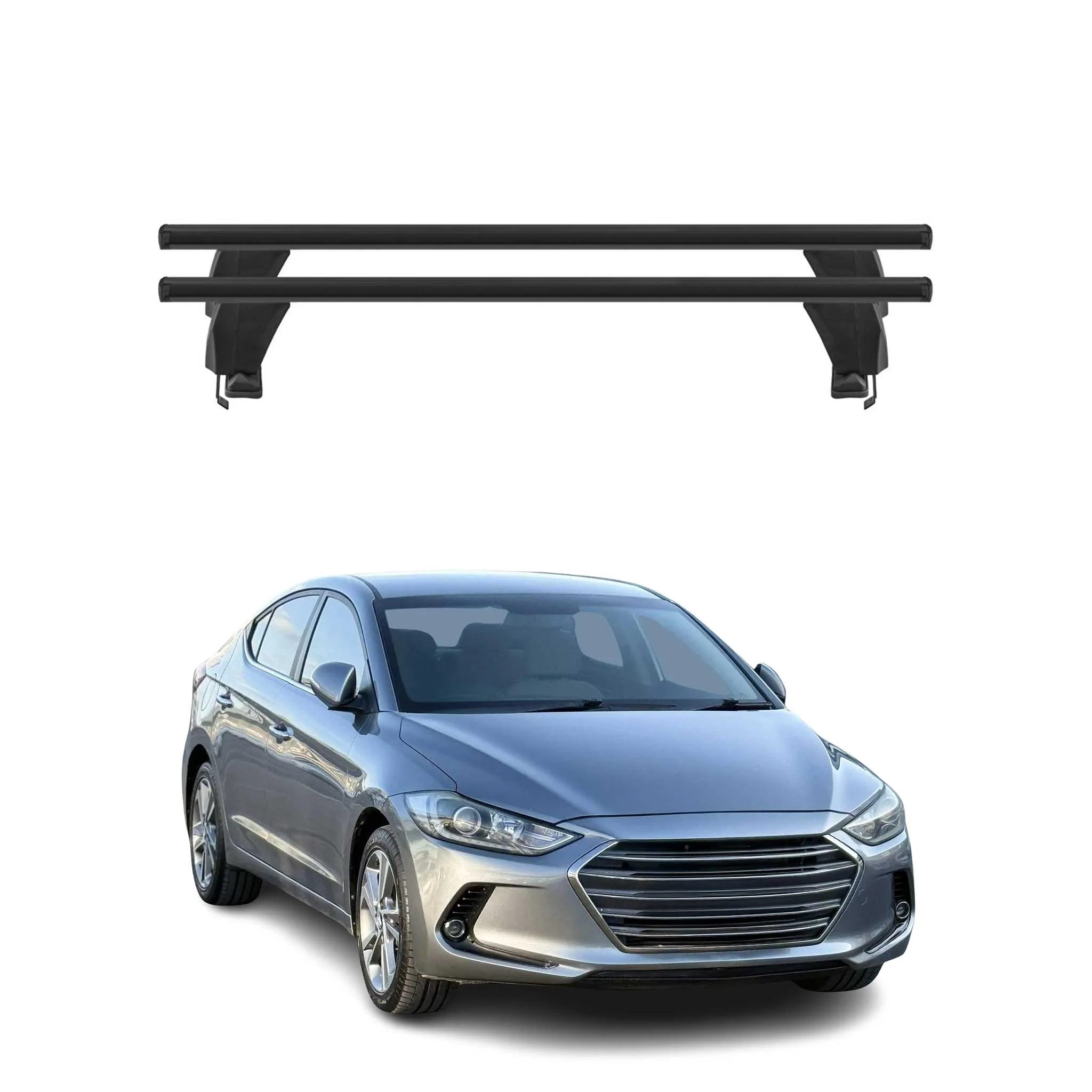 Menabo Dachträger Grundtäger für Hyundai Elantra mk6 2015-2020 50kg Alu Schwarz