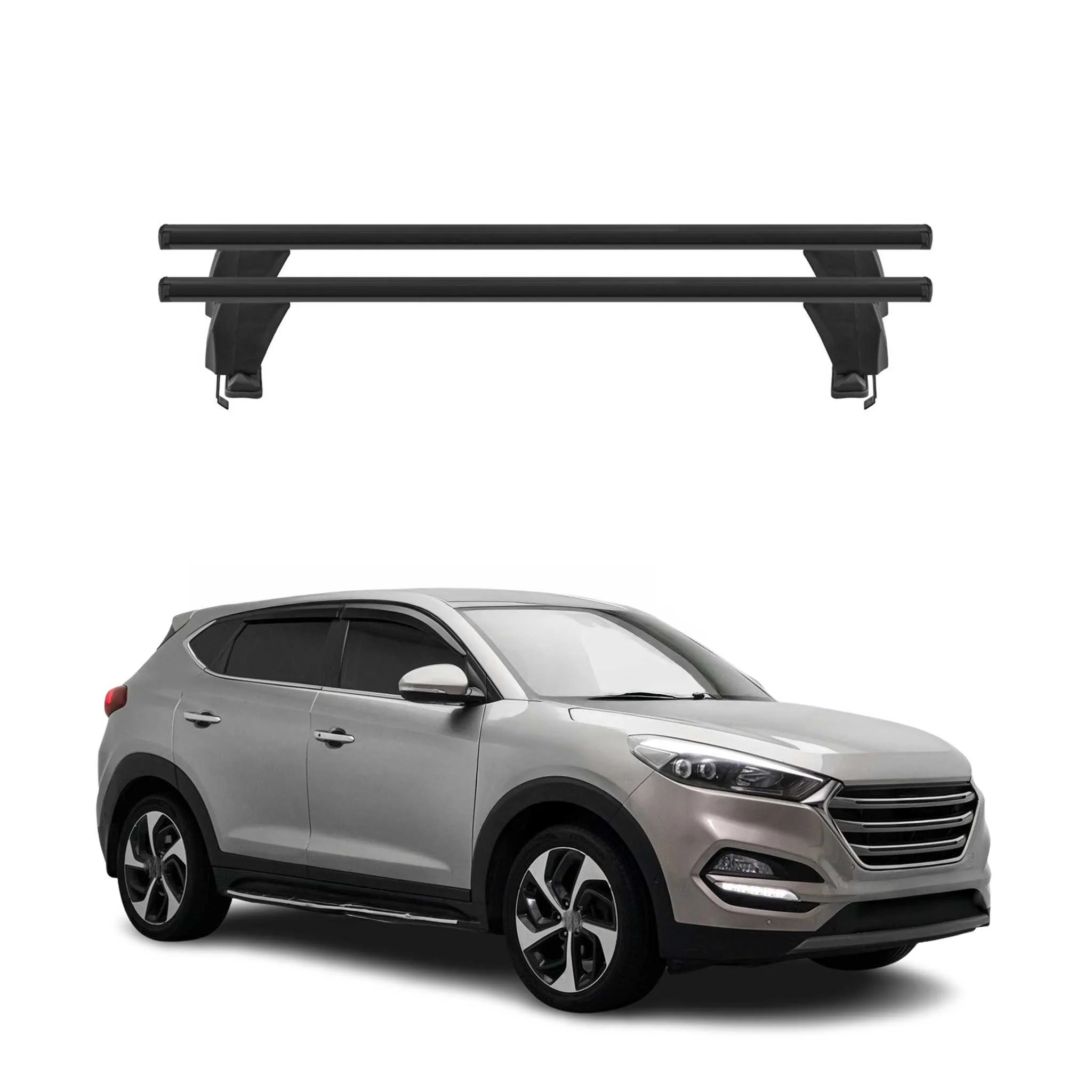 Menabo Dachträger Grundtäger für Hyundai Tucson mk3 2015-2020 50kg Alu Schwarz