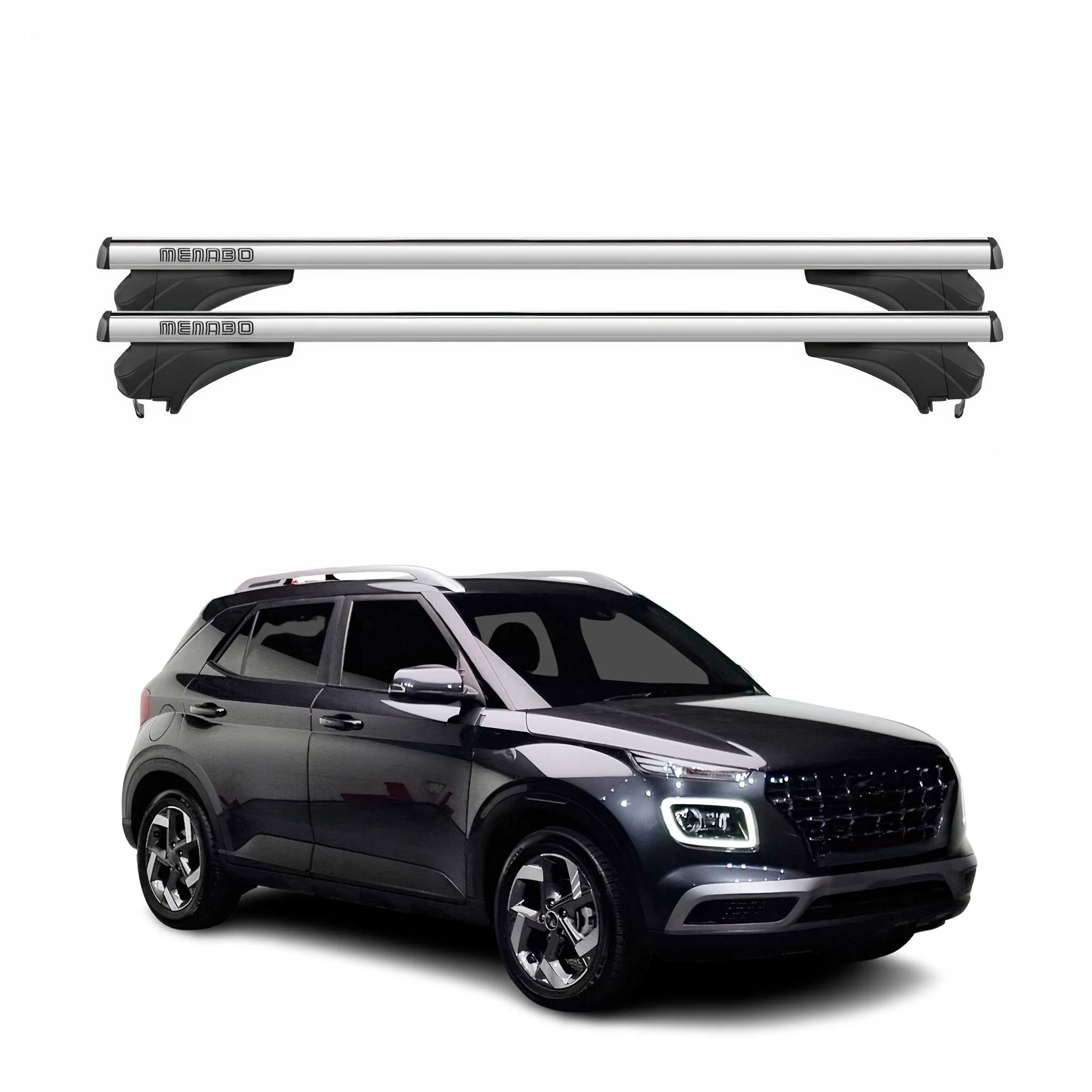 Menabo Dachträger Grundtäger für Hyundai Venue 2020-2026 Aluminium Silber 2 tlg