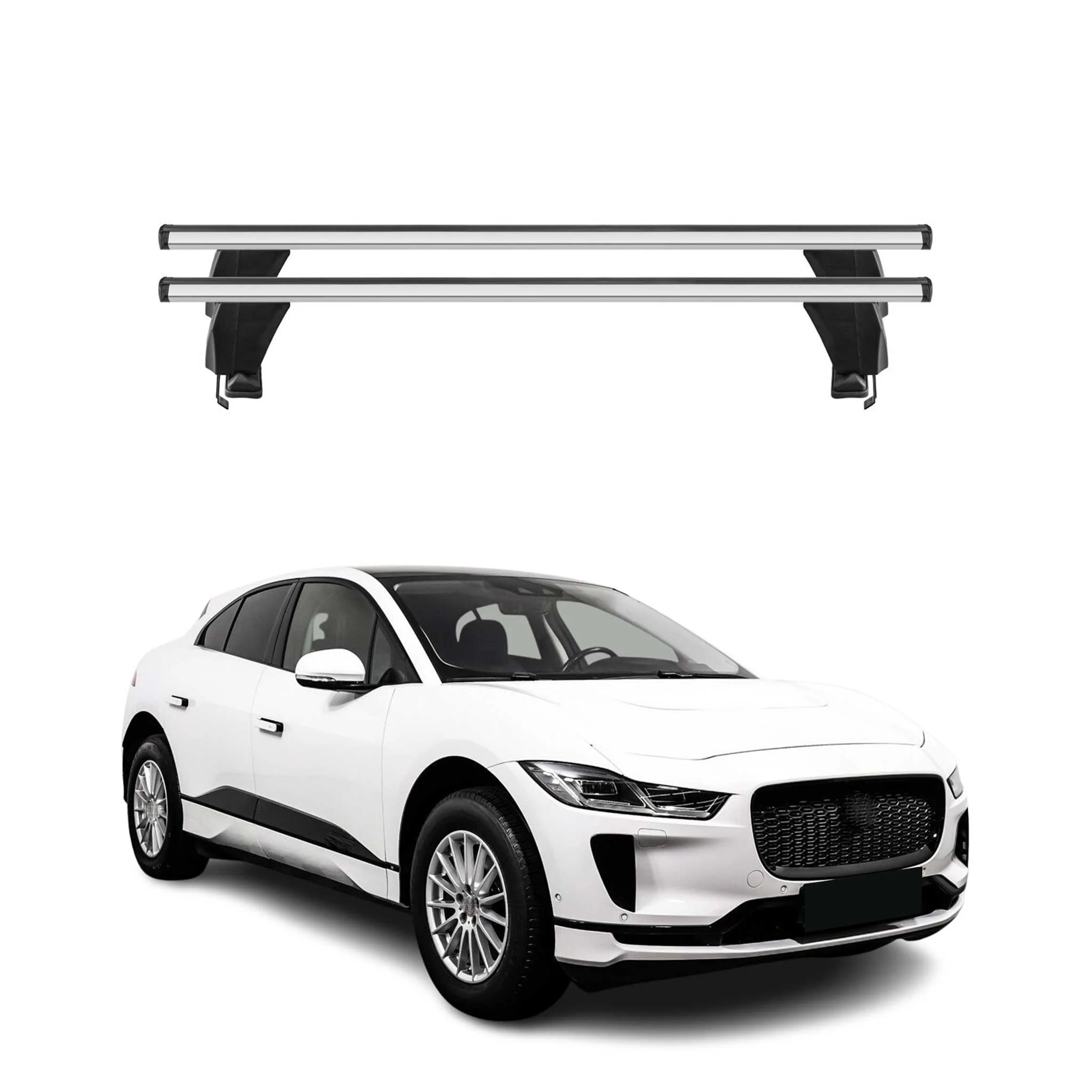 Menabo Dachträger Grundtäger für Jaguar I-Pace 2018-2024 50kg Alu Silber 2 tlg