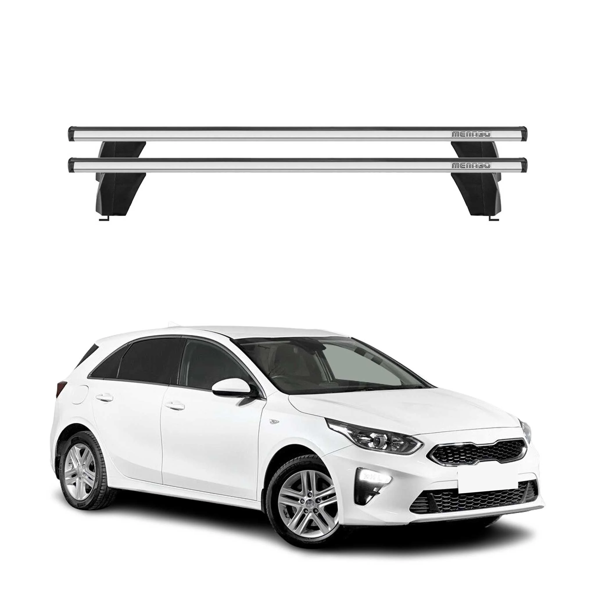 Menabo Dachträger Grundtäger für Kia Ceed 2019-2026 75kg Aluminium Silber 2 tlg