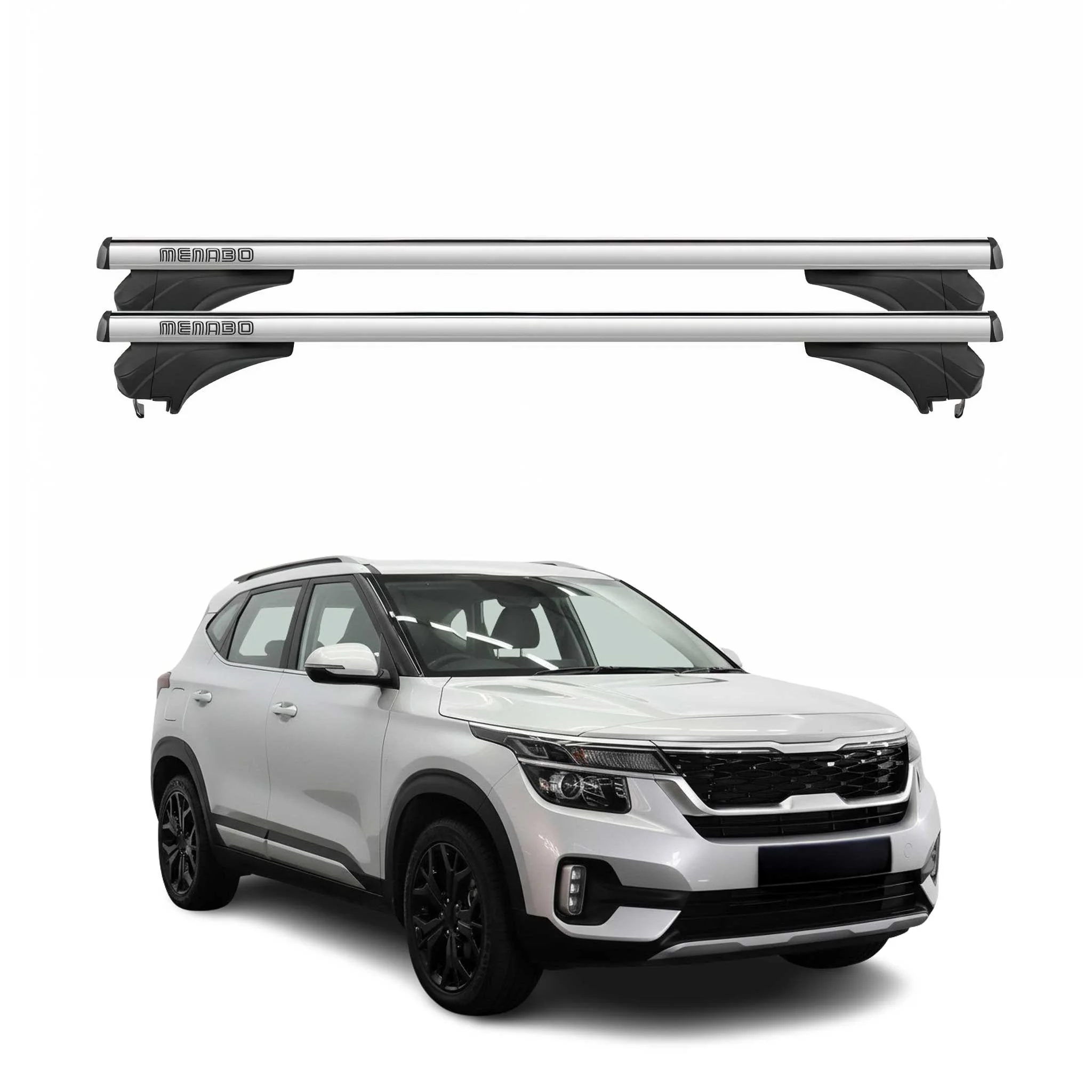 Menabo Dachträger Grundtäger für KIA Seltos 2023-2026 FL Aluminium Silber 2 tlg
