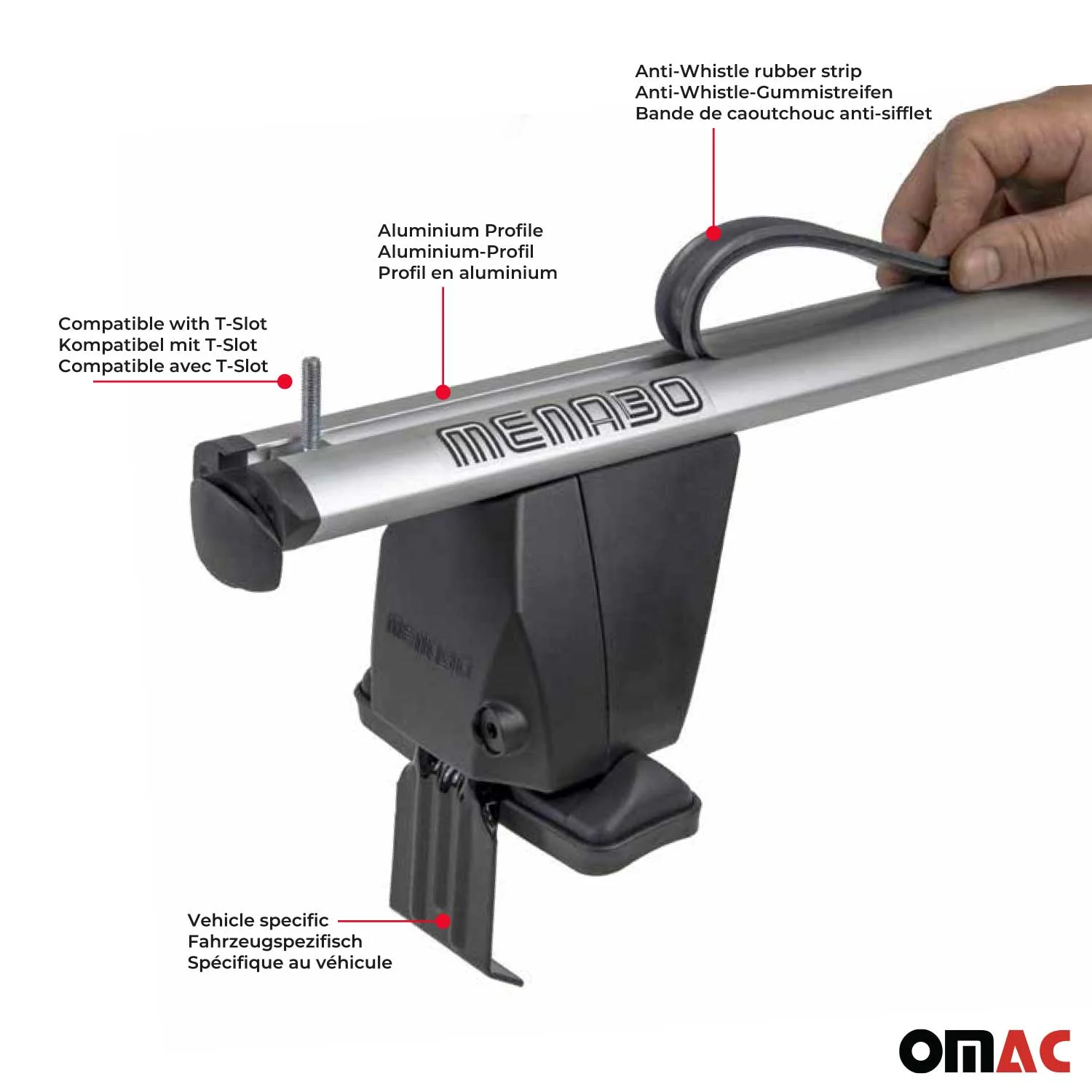 Menabo Dachträger Grundtäger für Kia Sportage SL 2010-2015 50kg Alu Silber 2 tlg - Image 5