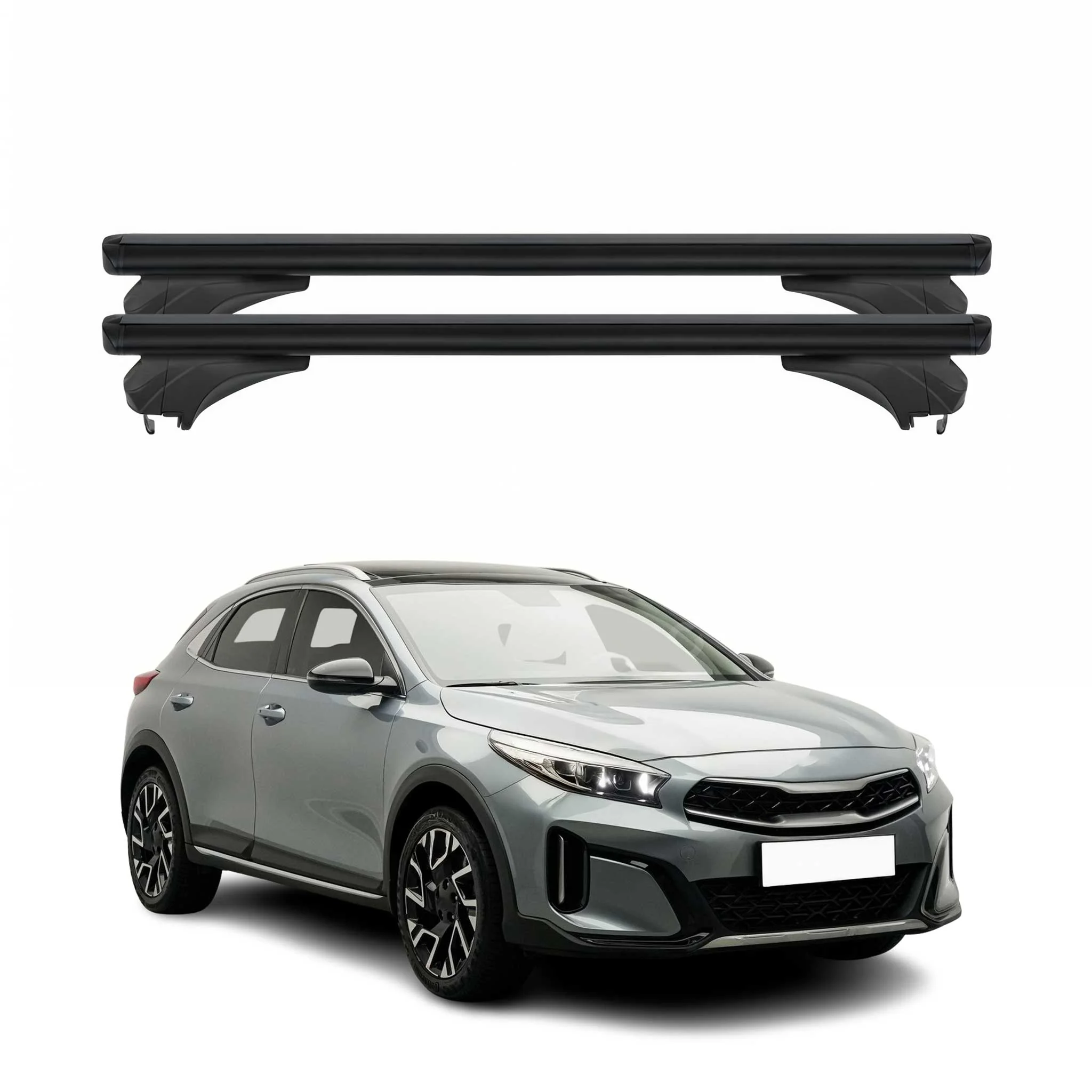 Menabo Dachträger Grundtäger für KIA X-Cee'D 2019-2026 Aluminium Schwarz 2 tlg