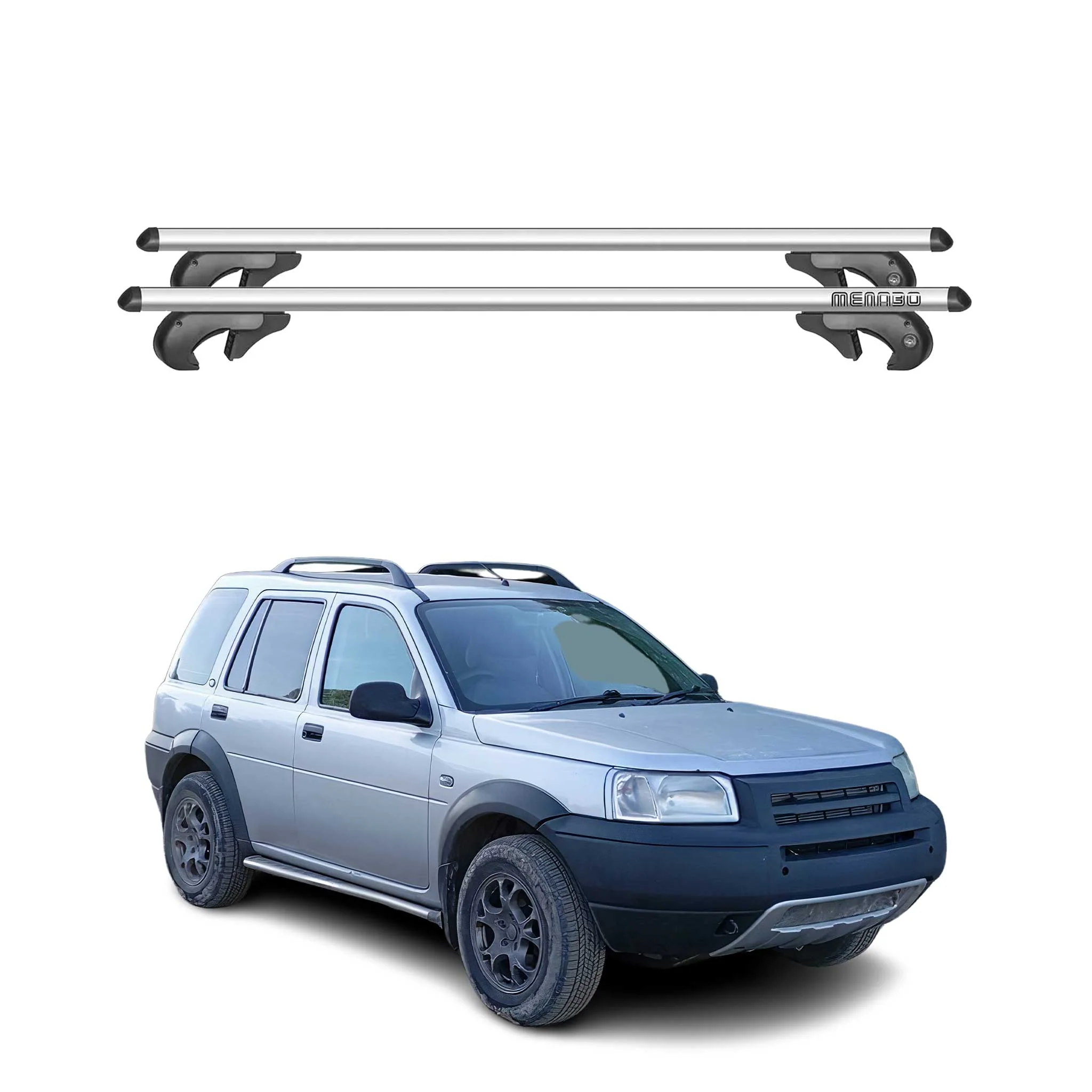 Menabo Dachträger Grundtäger für Land Rover Freelander L314 1997-2006 Silber 2x