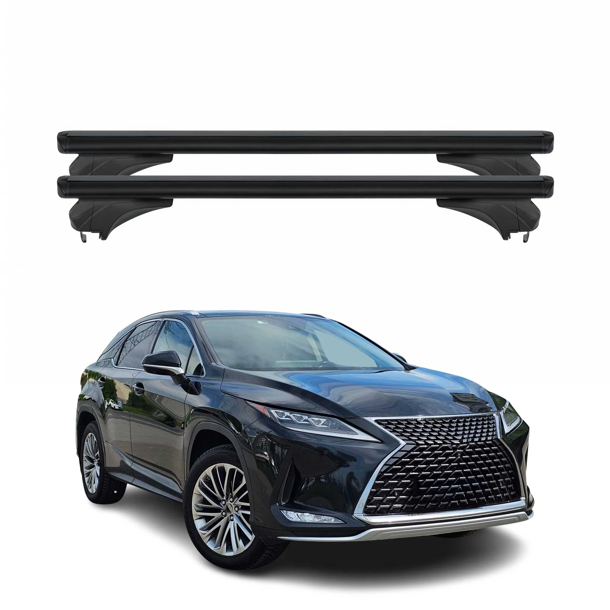 Menabo Dachträger Grundtäger für Lexus RX AL20 2015-2022 Aluminium Schwarz 2 tlg