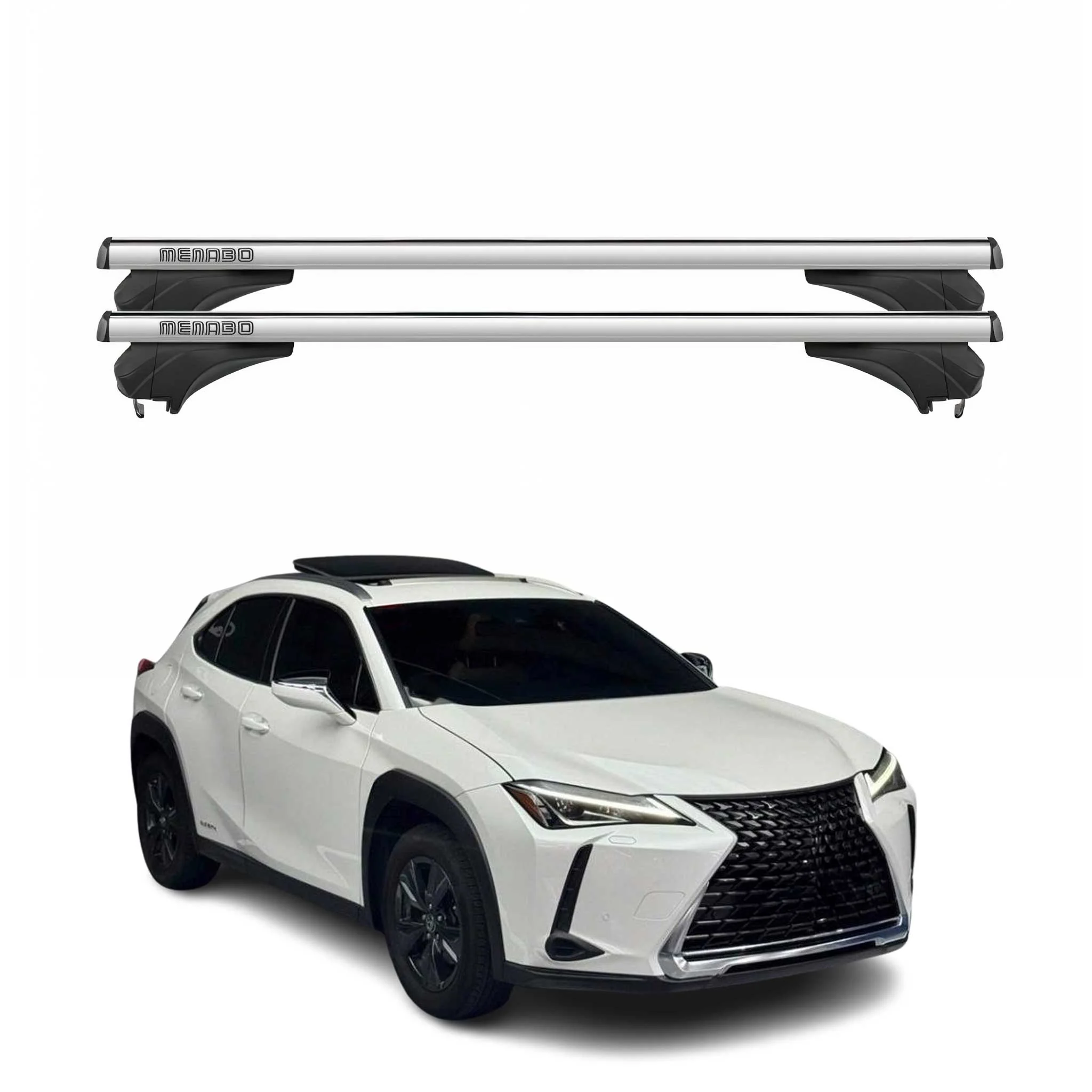 Menabo Dachträger Grundtäger für Lexus UX ZA10 2019-2026 Aluminium Silber 2 tlg