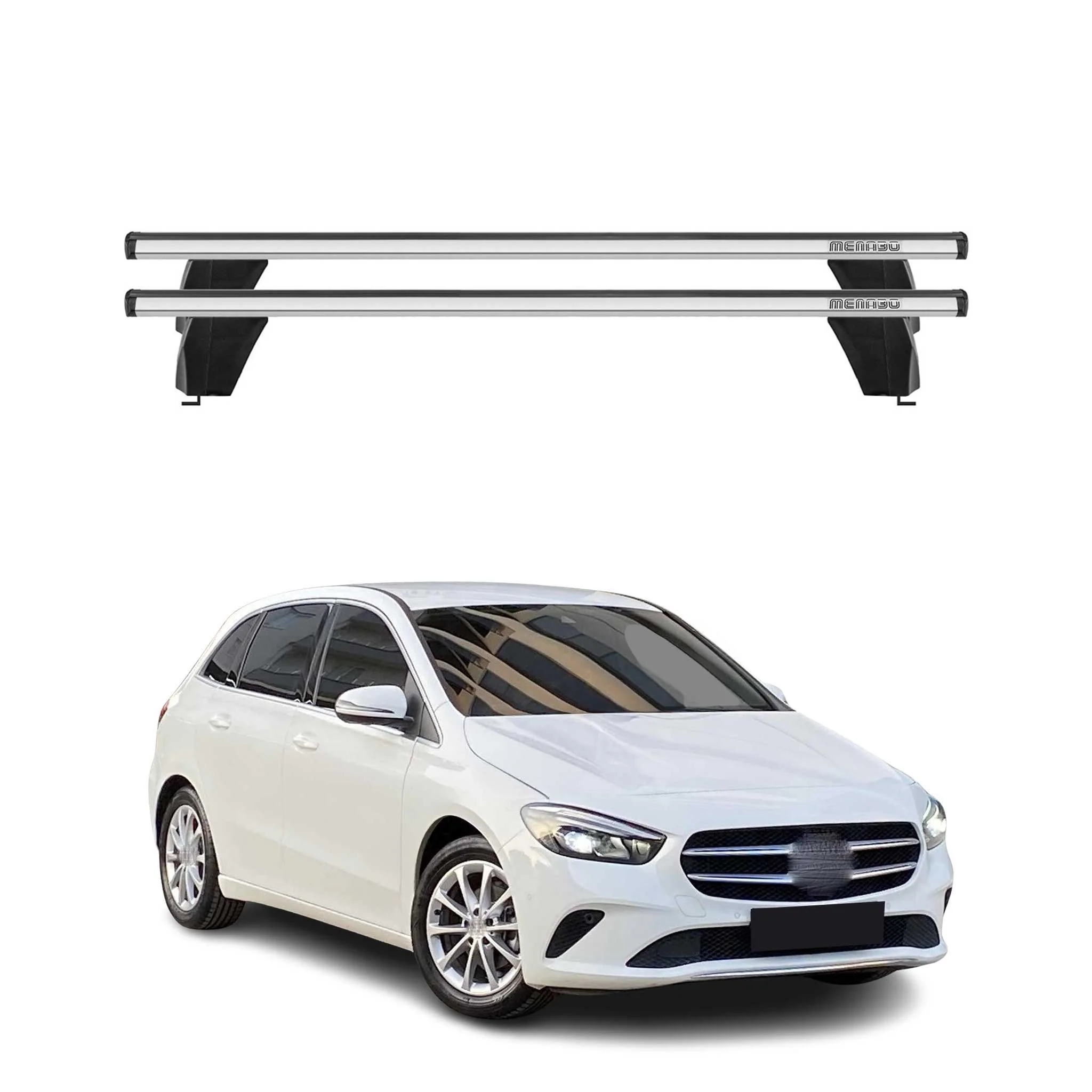 Menabo Dachträger Grundtäger für Mercedes B Klasse W247 2019-2026 75kg Silber 2x