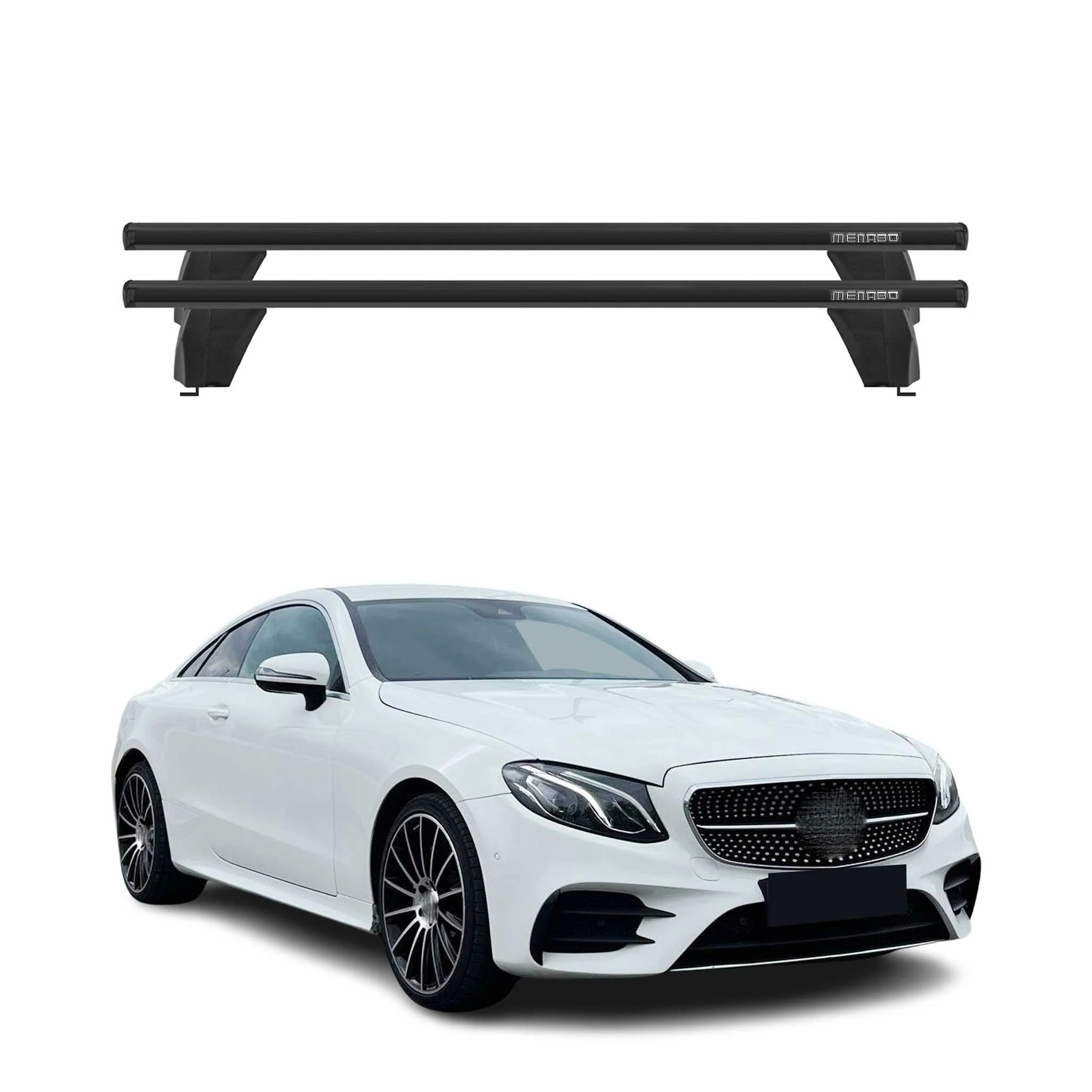 Menabo Dachträger für Mercedes E Klasse C238 Coupe 2017-2023 75kg Alu Schwarz 2x