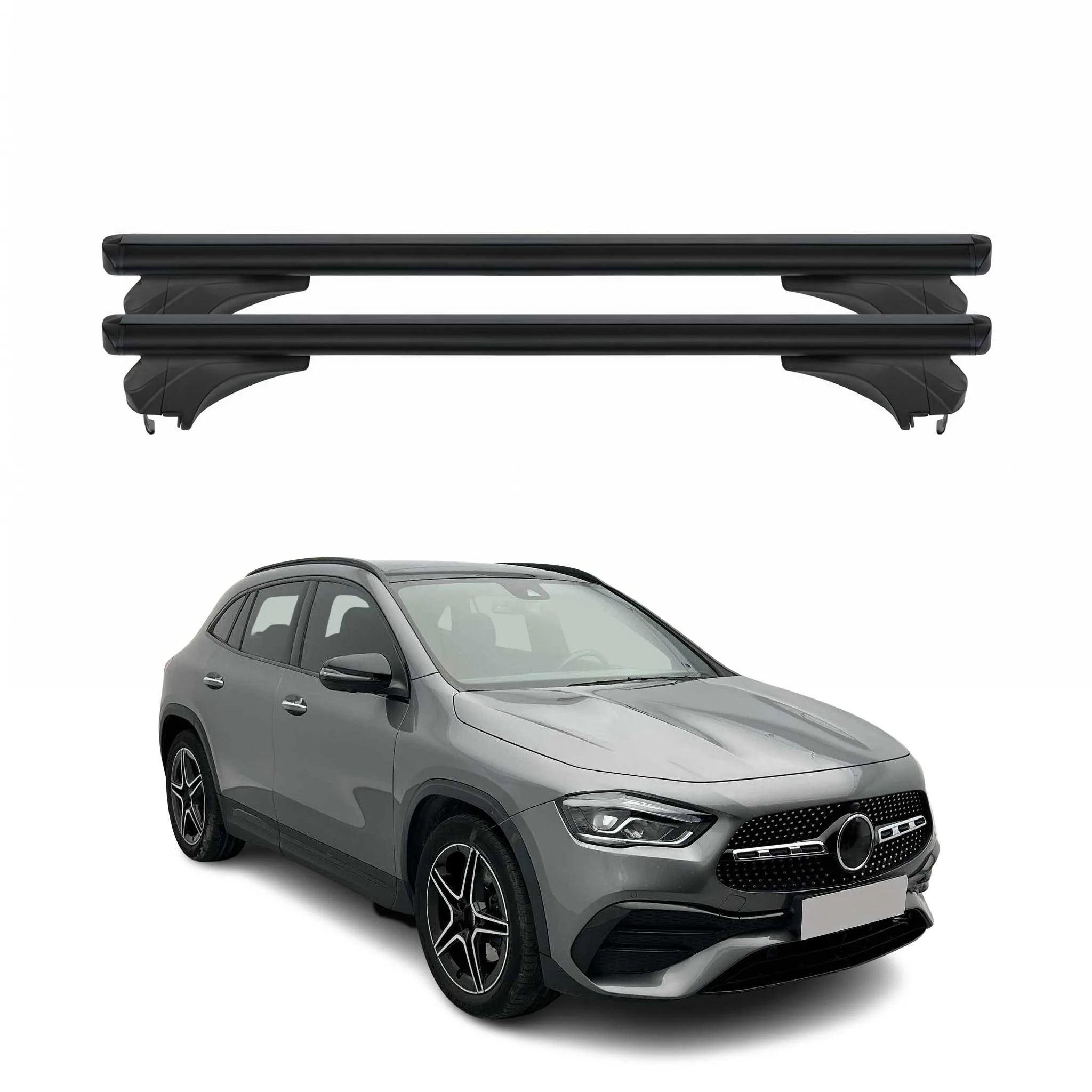 Menabo Dachträger Grundtäger für Mercedes GLA H247 2020-2026 Alu Schwarz 2 tlg