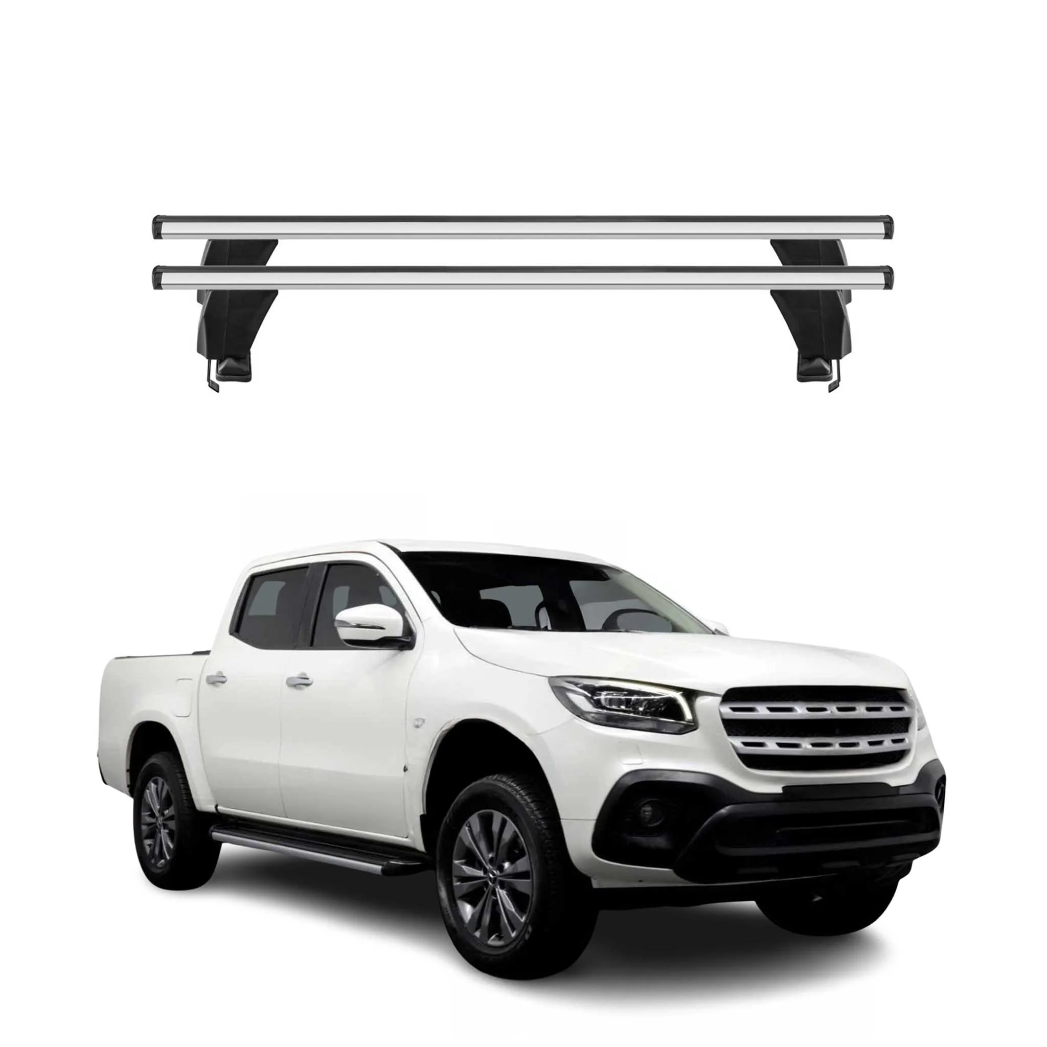 Menabo Dachträger Grundtäger für Mercedes X Klasse W470 2017-2020 Alu Silber