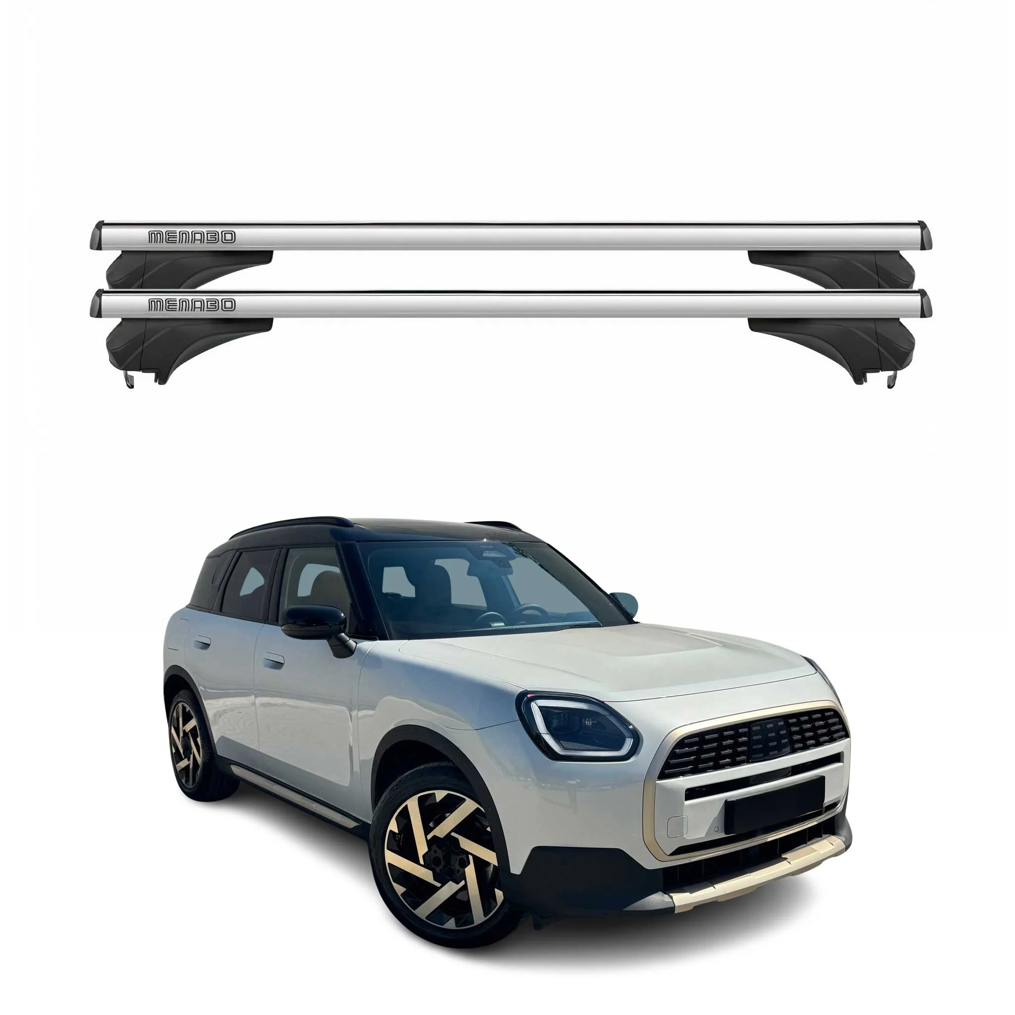 Menabo Dachträger Grundtäger für Mini Countryman U25 2023-2026 Alu Silber 2 tlg