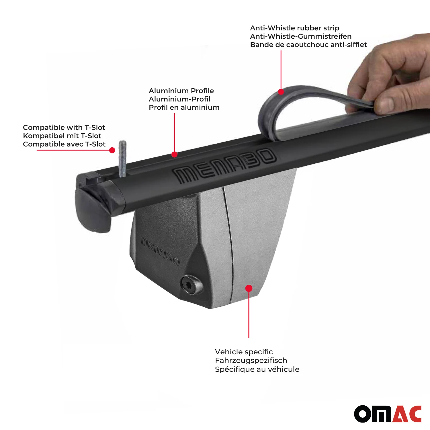 Menabo Dachträger für Mitsubishi Outlander Sport 2010-2015 75kg Alu Schwarz 2x - Image 5
