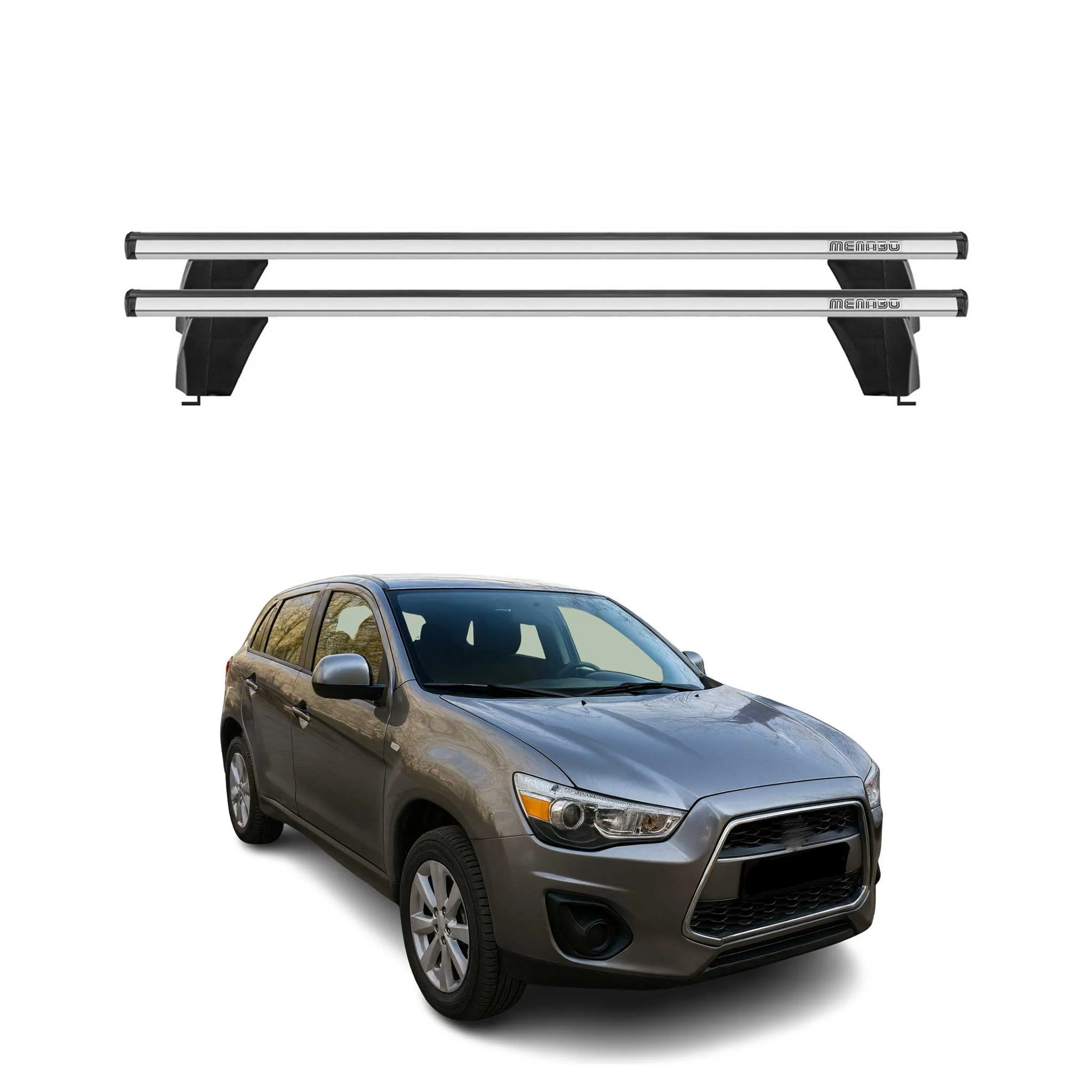 Menabo Dachträger für Mitsubishi Outlander Sport 2010-2015 75kg Alu Silber 2x