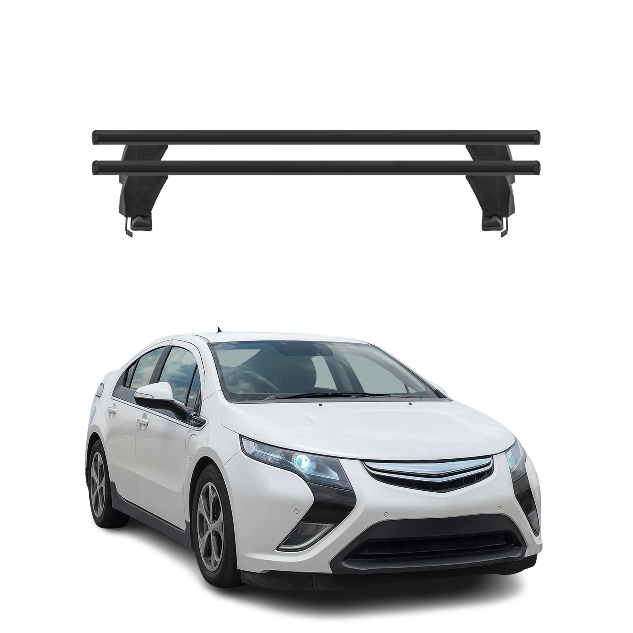 Menabo Dachträger Grundtäger für Opel Ampera 2011-2015 50kg Alu Schwarz 2 tlg