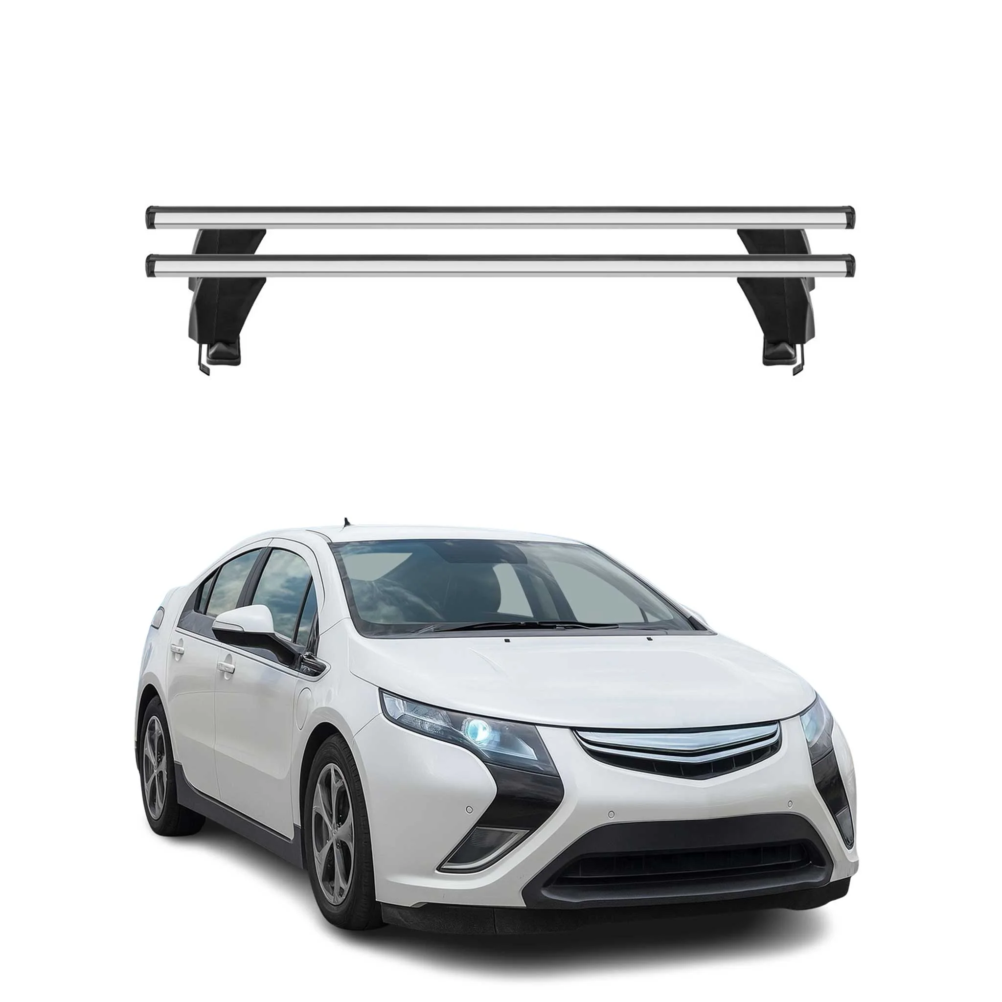Menabo Dachträger Grundtäger für Opel Ampera 2011-2015 50kg Alu Silber 2 tlg