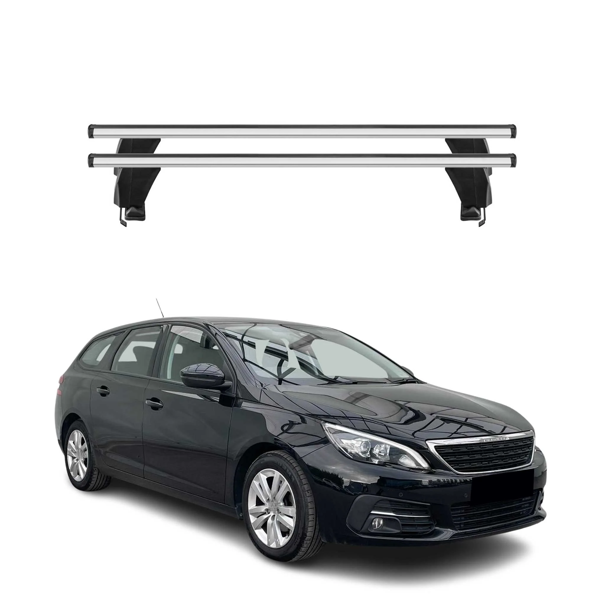 Menabo Dachträger Grundtäger für Peugeot 308 Kombi 2013-2021 50kg Alu Silber 2x