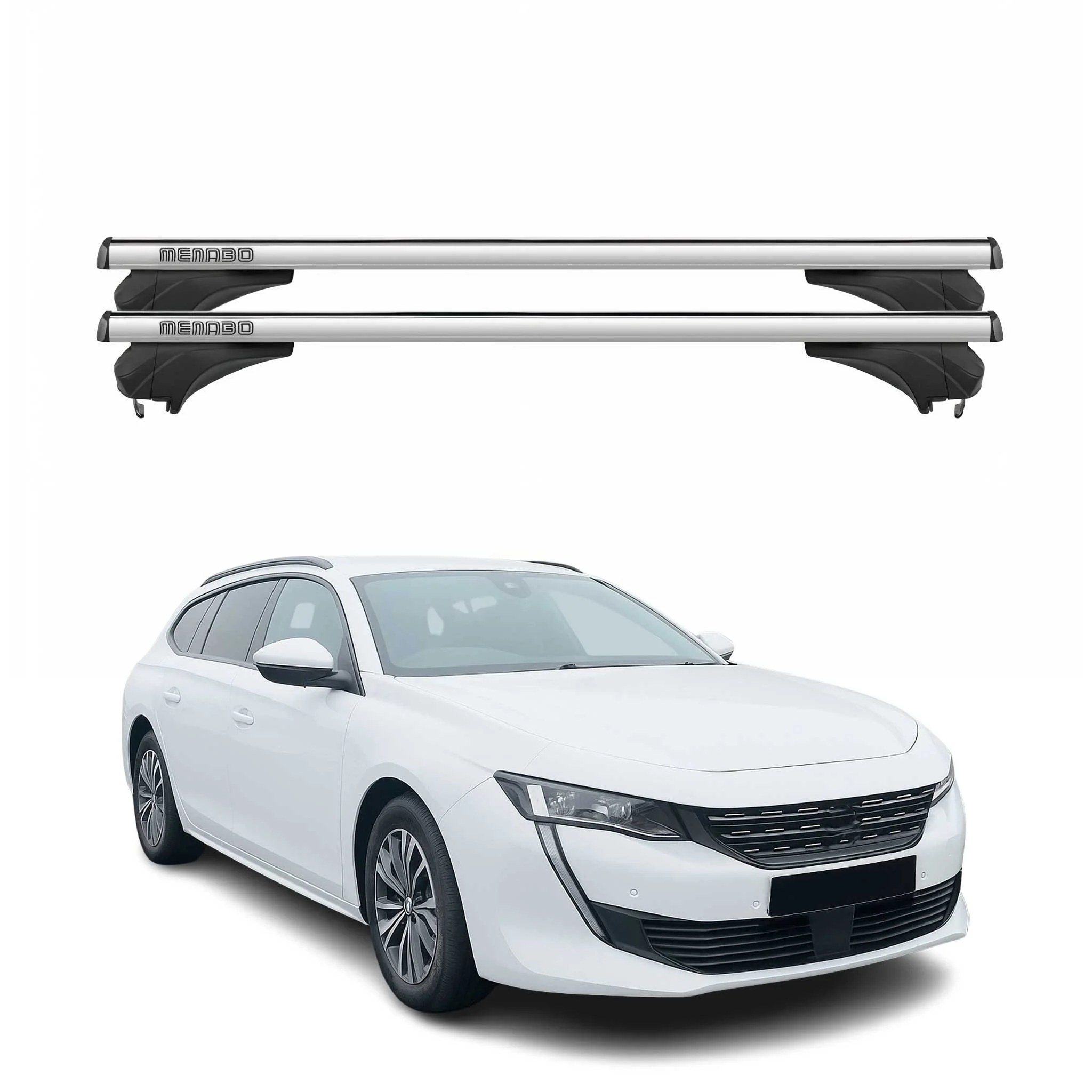 Menabo Dachträger Grundtäger für Peugeot 508 II Kombi 2018-2025 Alu Silber 2 tlg