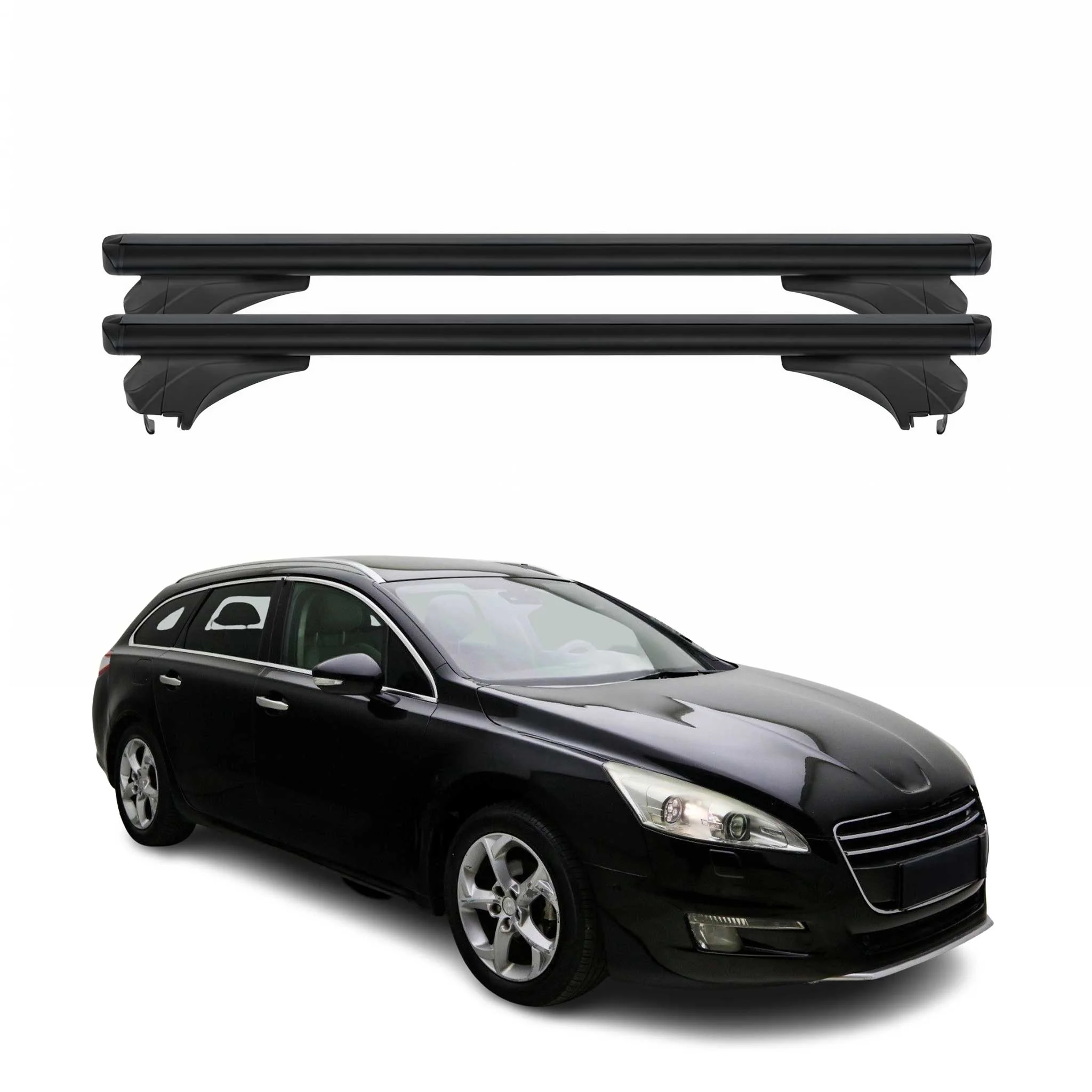 Menabo Dachträger Grundtäger für Peugeot 508 Kombi 2010-2018 Alu Schwarz 2 tlg