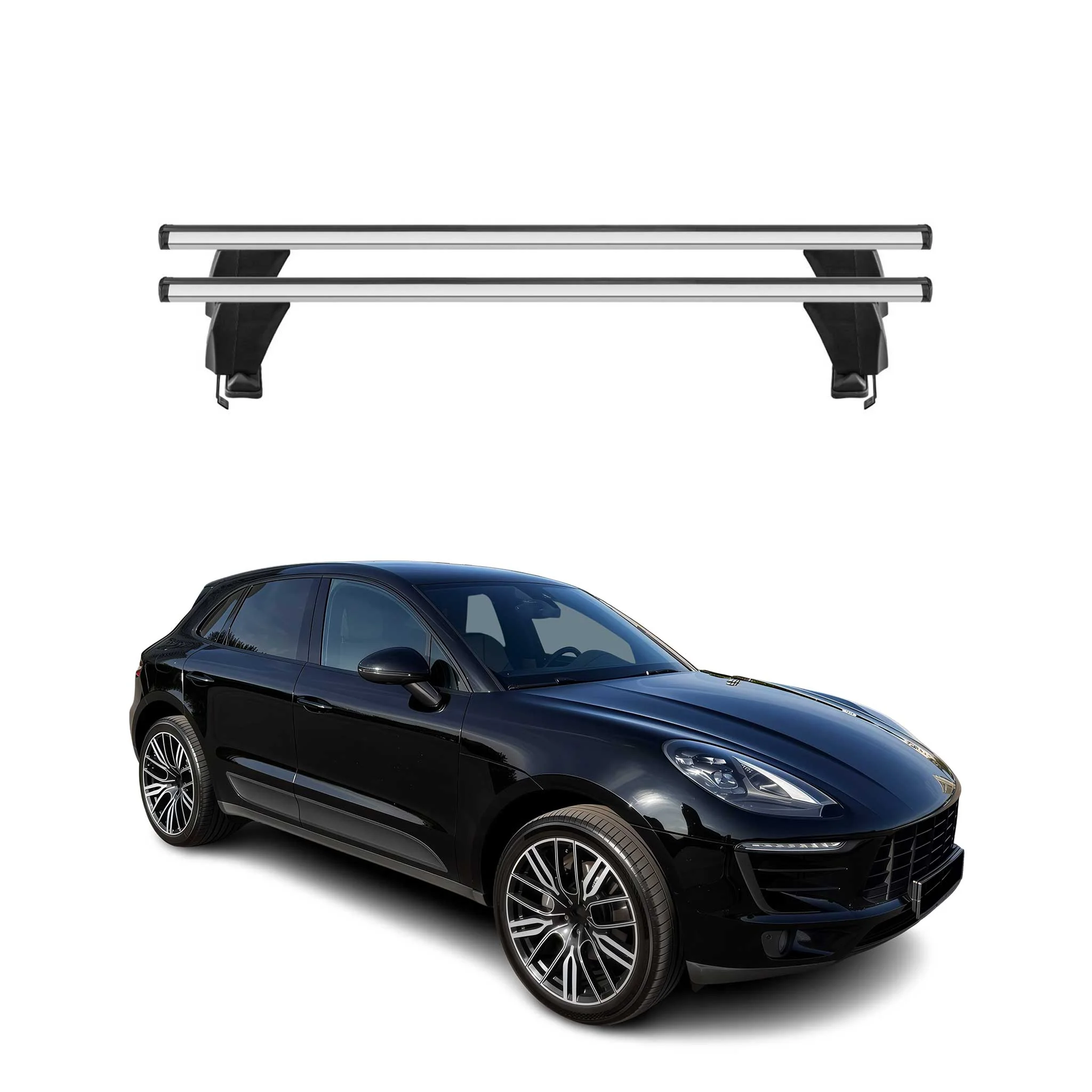 Menabo Dachträger Grundtäger für Porsche Macan 2014-2019 50kg Alu Silber 2 tlg