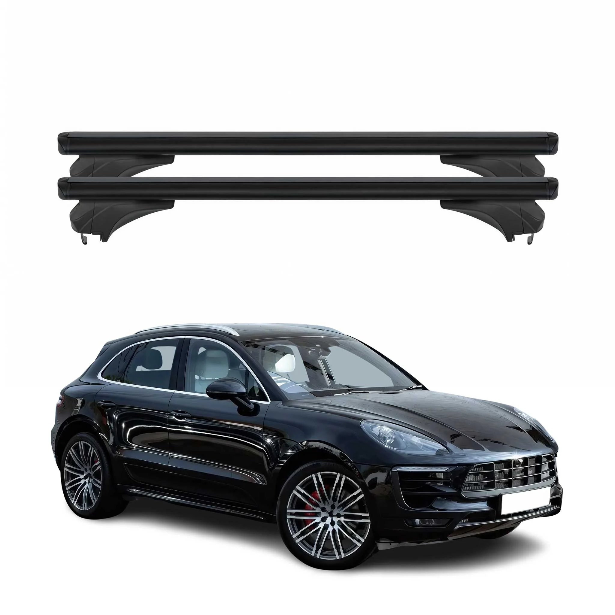 Menabo Dachträger Grundtäger für Porsche Macan 95B 2013-2024 Alu Schwarz 2 tlg