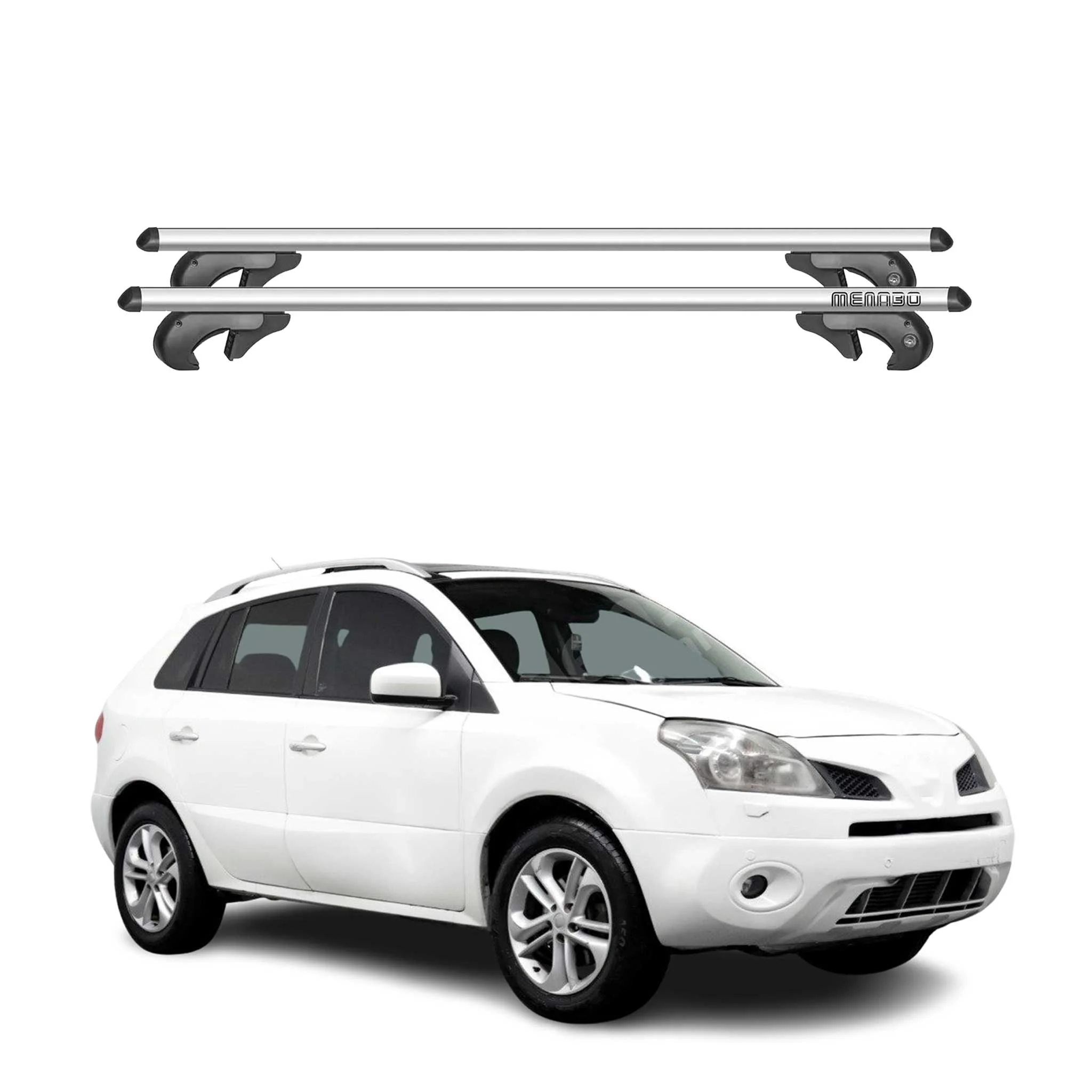 Menabo Dachträger Grundtäger für Renault Koleos mk1 2008-2016 90kg Alu Silber 2x