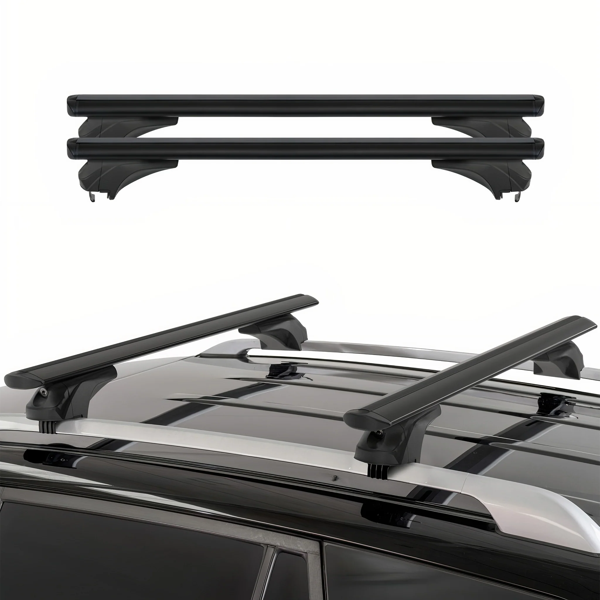 Menabo Dachträger Grundtäger für Seat Ateca 2016-2026 Aluminium Schwarz 2 tlg - Image 2