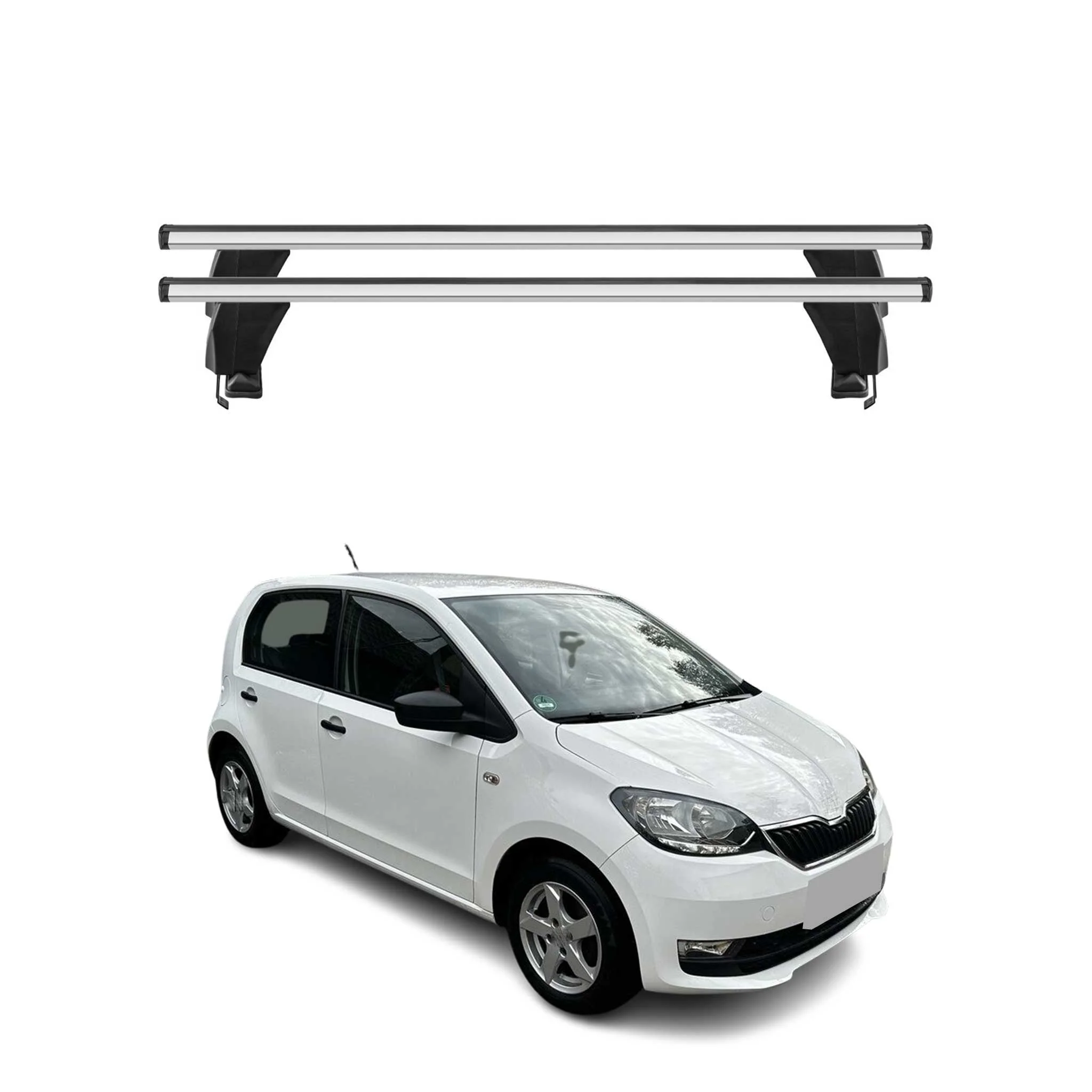 Menabo Dachträger Grundtäger für Skoda Citigo 2011-2019 5tür 50kg Alu Silber 2x