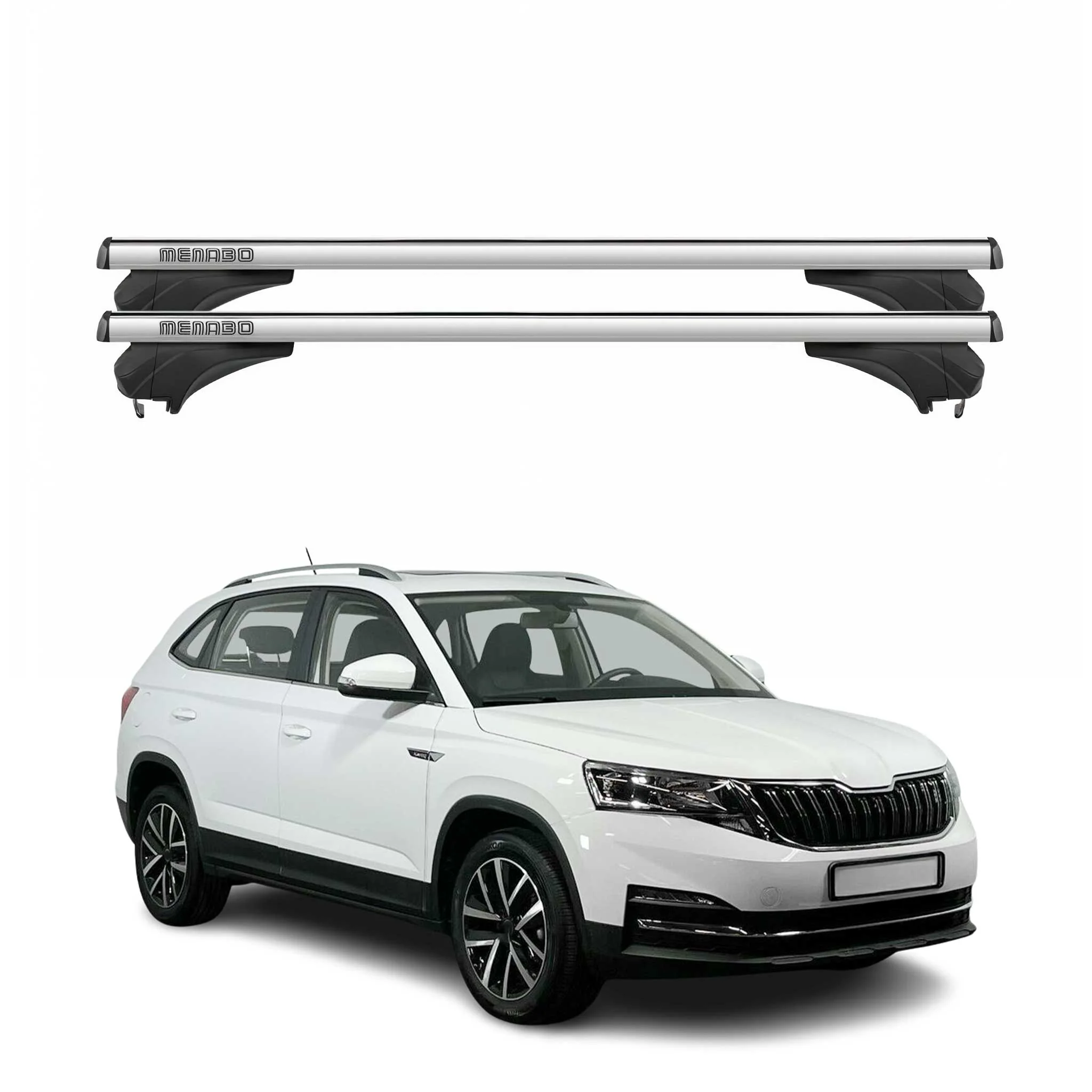 Menabo Dachträger Grundtäger für Skoda Kamiq 2019-2026 Aluminium Silber 2 tlg