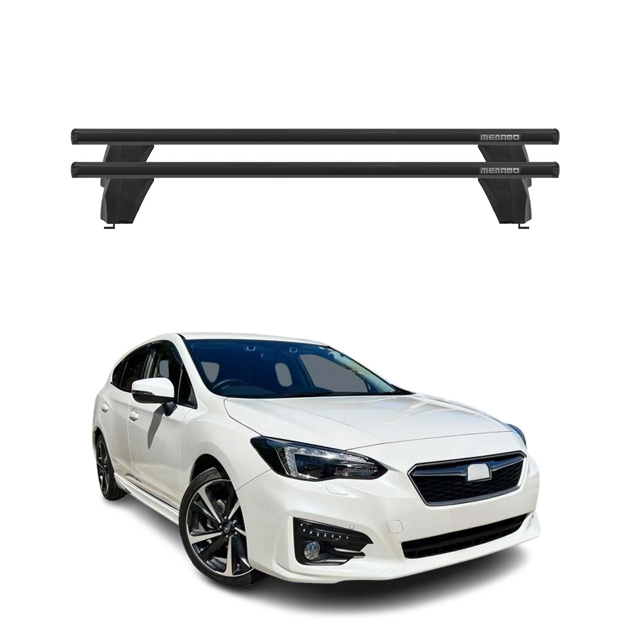 Menabo Dachträger für Subaru Impreza mk5 Stufenheck 2016-2023 75kg Alu Schwarz