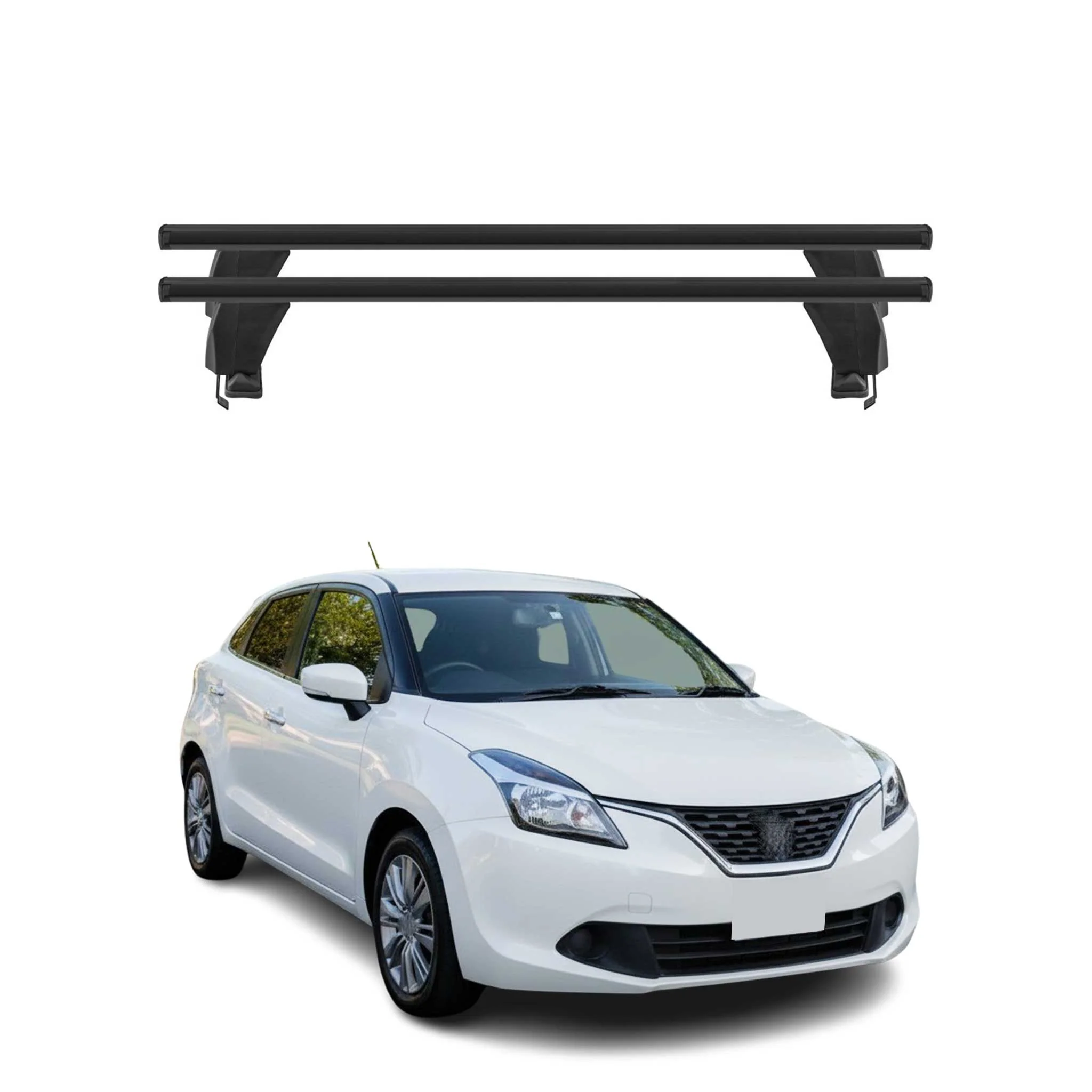 Menabo Dachträger Grundtäger für Suzuki Baleno 2015-2019 Pre-FL 50kg Alu Schwarz