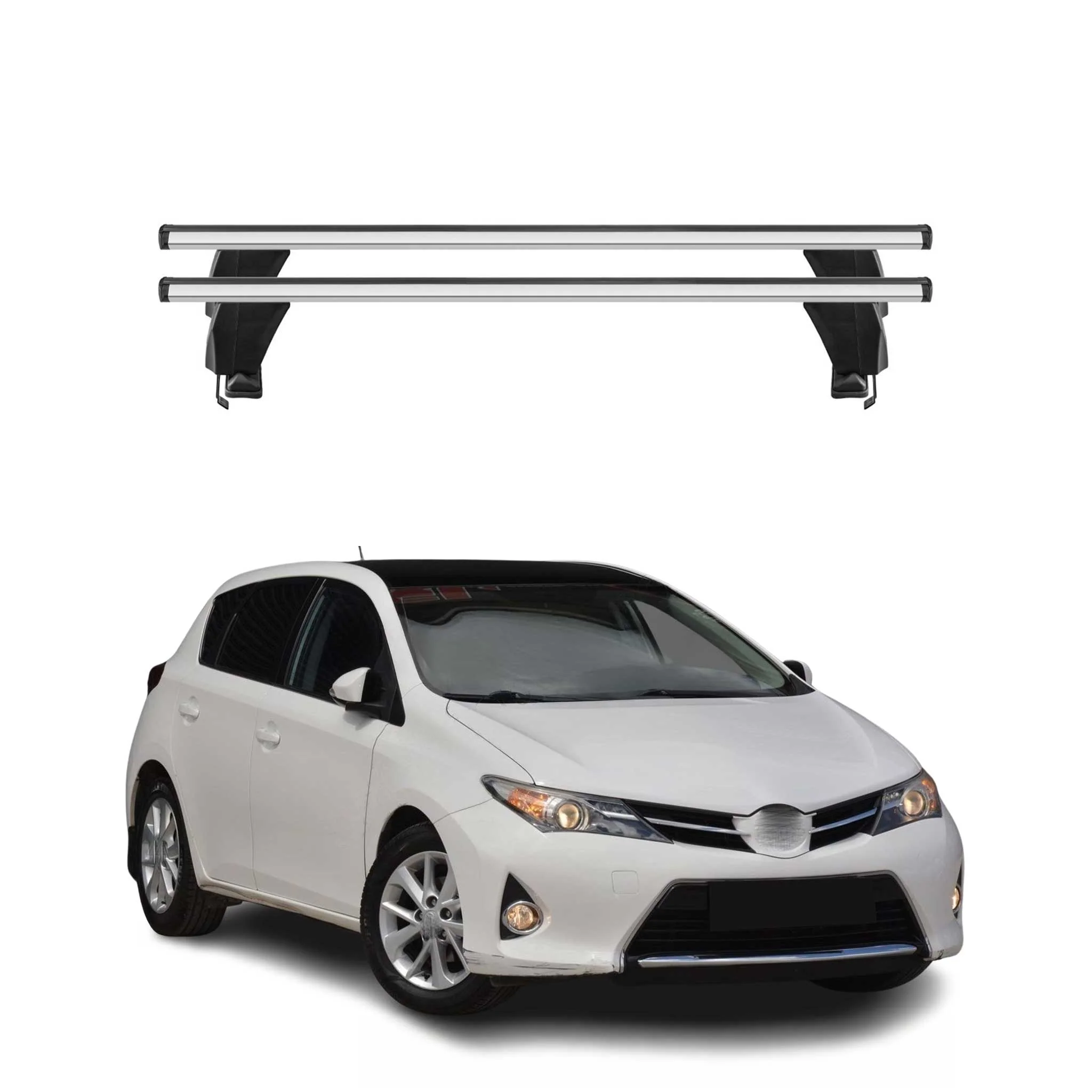 Menabo Dachträger Grundtäger für Toyota Auris mk2 2012-2018 50kg Alu Silber 2x