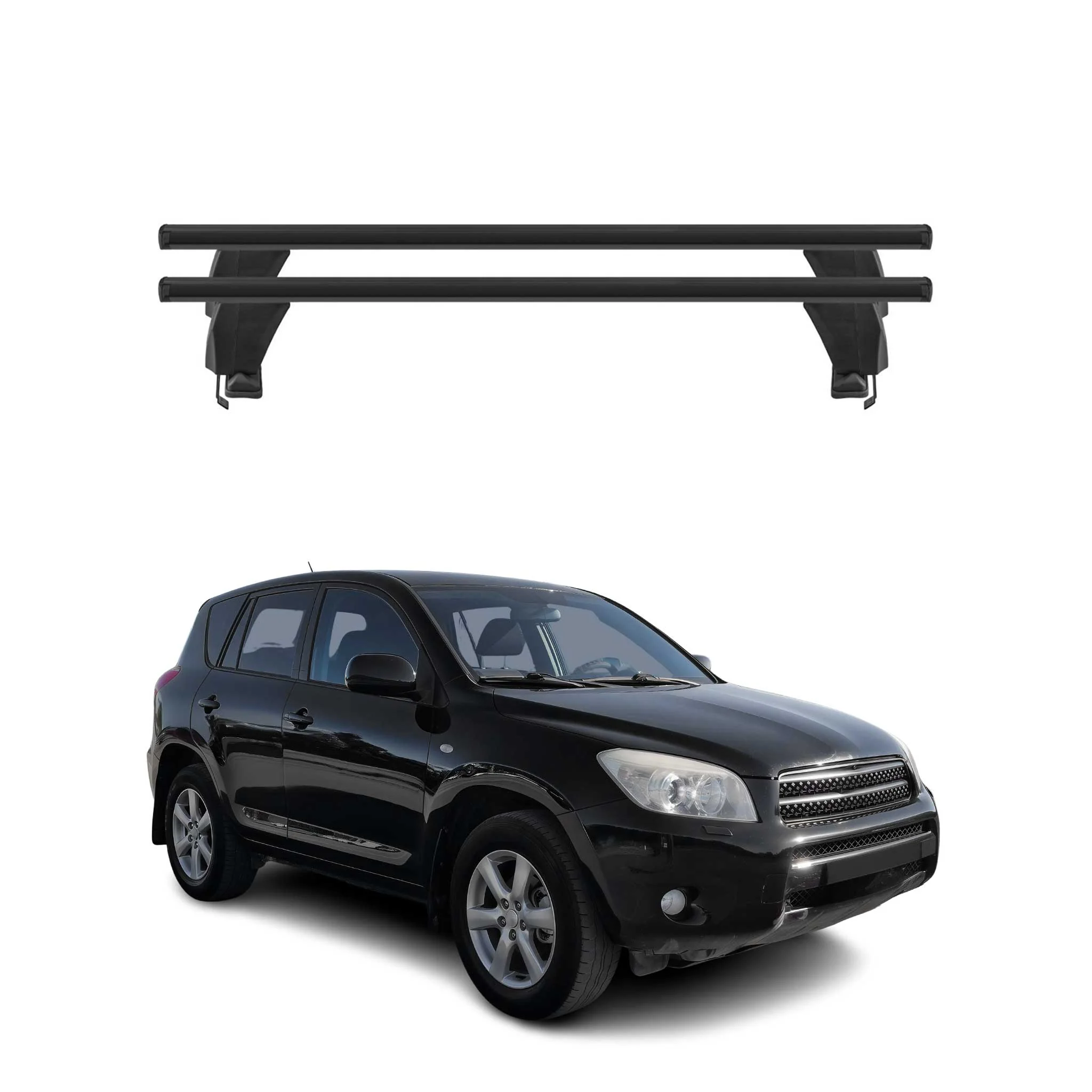 Menabo Dachträger Grundtäger für Toyota RAV4 XA30 2005-2012 50kg Alu Schwarz 2x