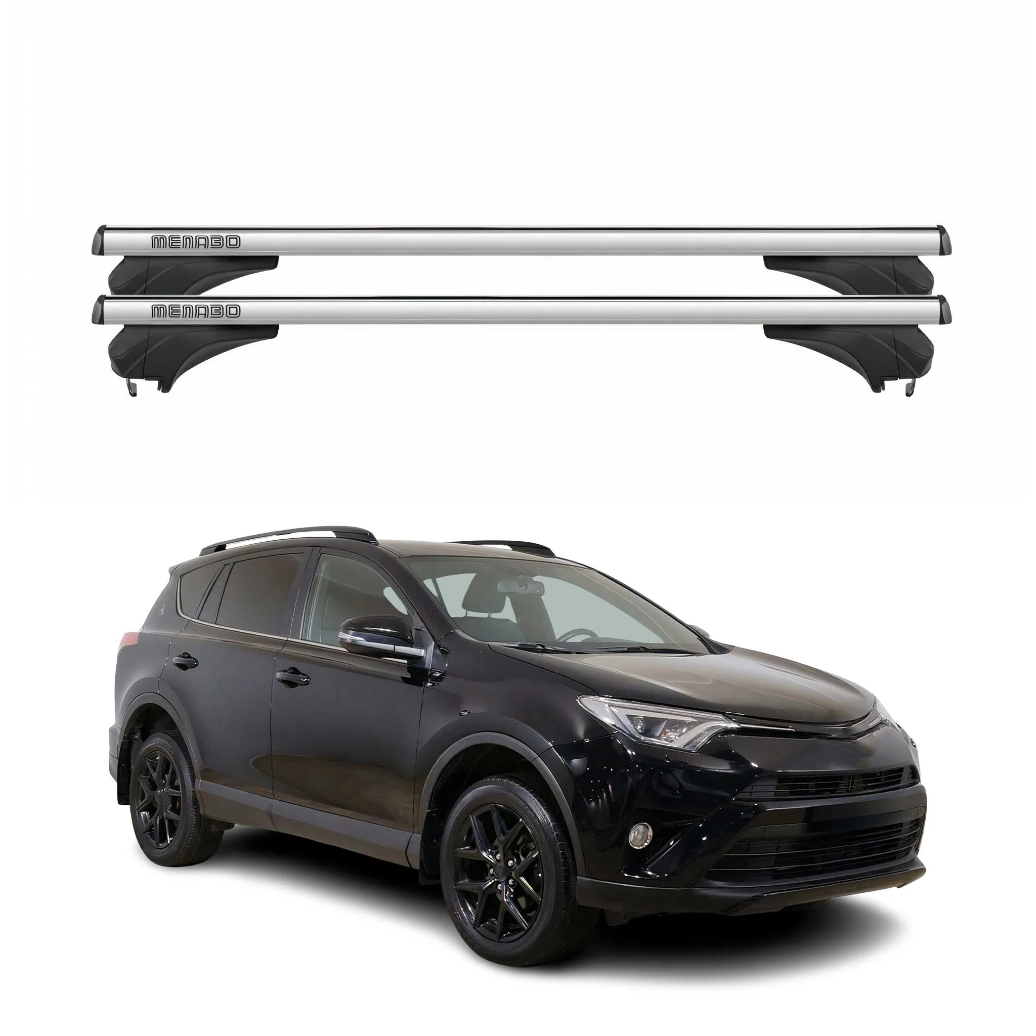 Menabo Dachträger Grundtäger für Toyota RAV4 XA50 2019-2025 Aluminium Silber 2x