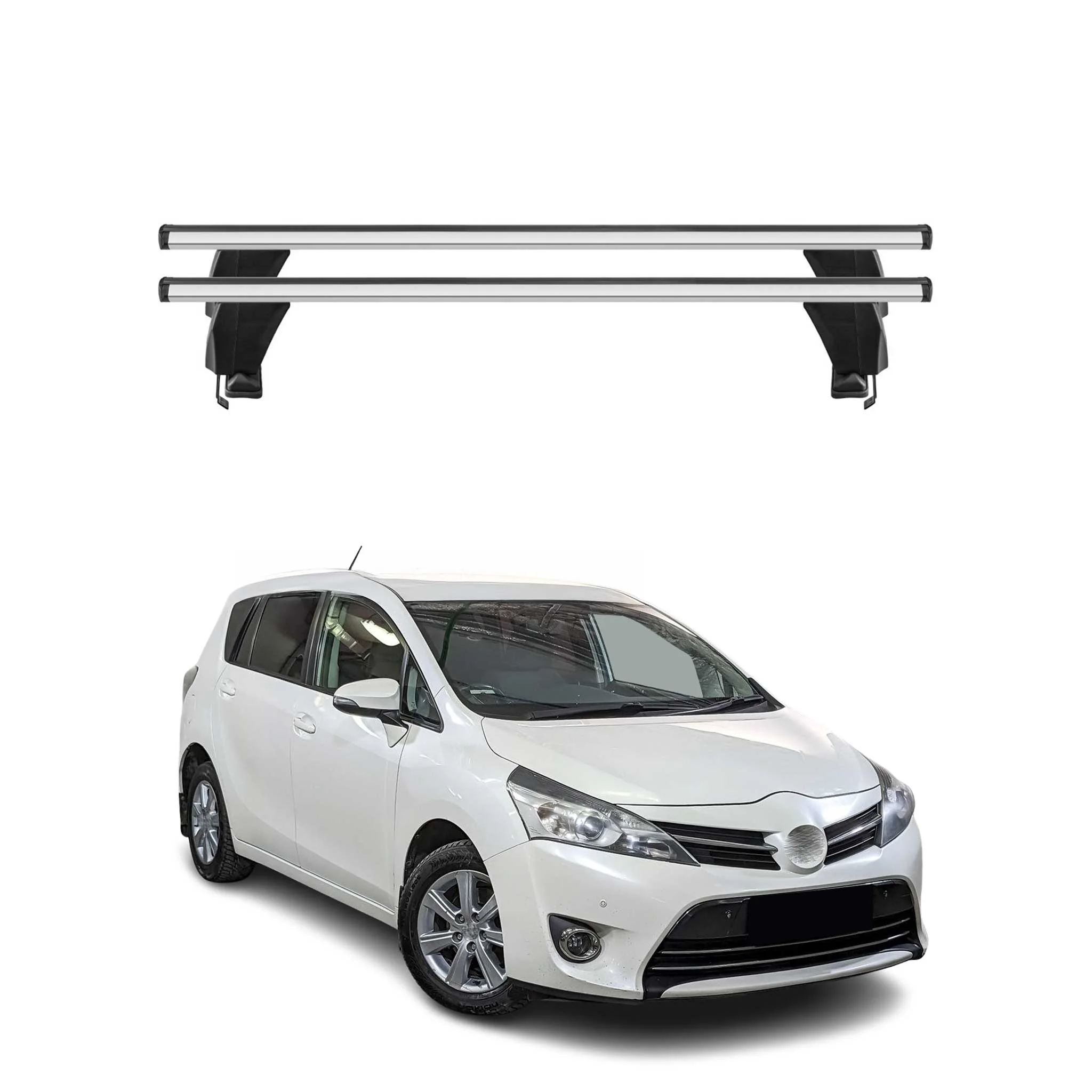 Menabo Dachträger Grundtäger für Toyota Verso 2009-2018 50kg Aluminium Silber 2x