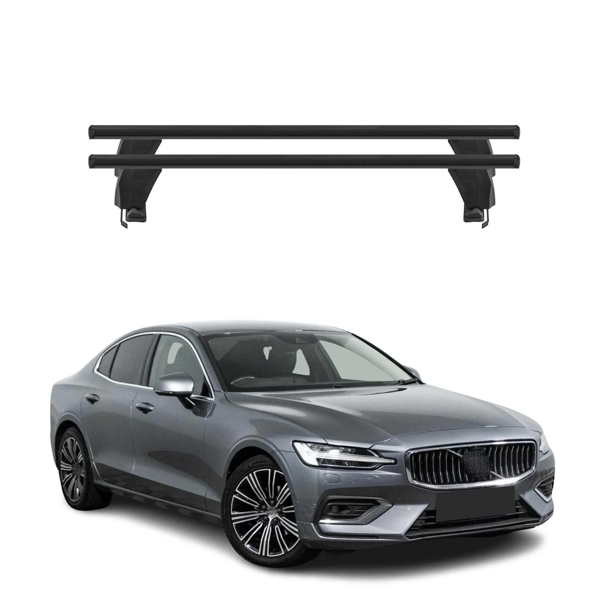Menabo Dachträger Grundtäger für Volvo S60 II 2019-2024 50kg Alu Schwarz 2 tlg