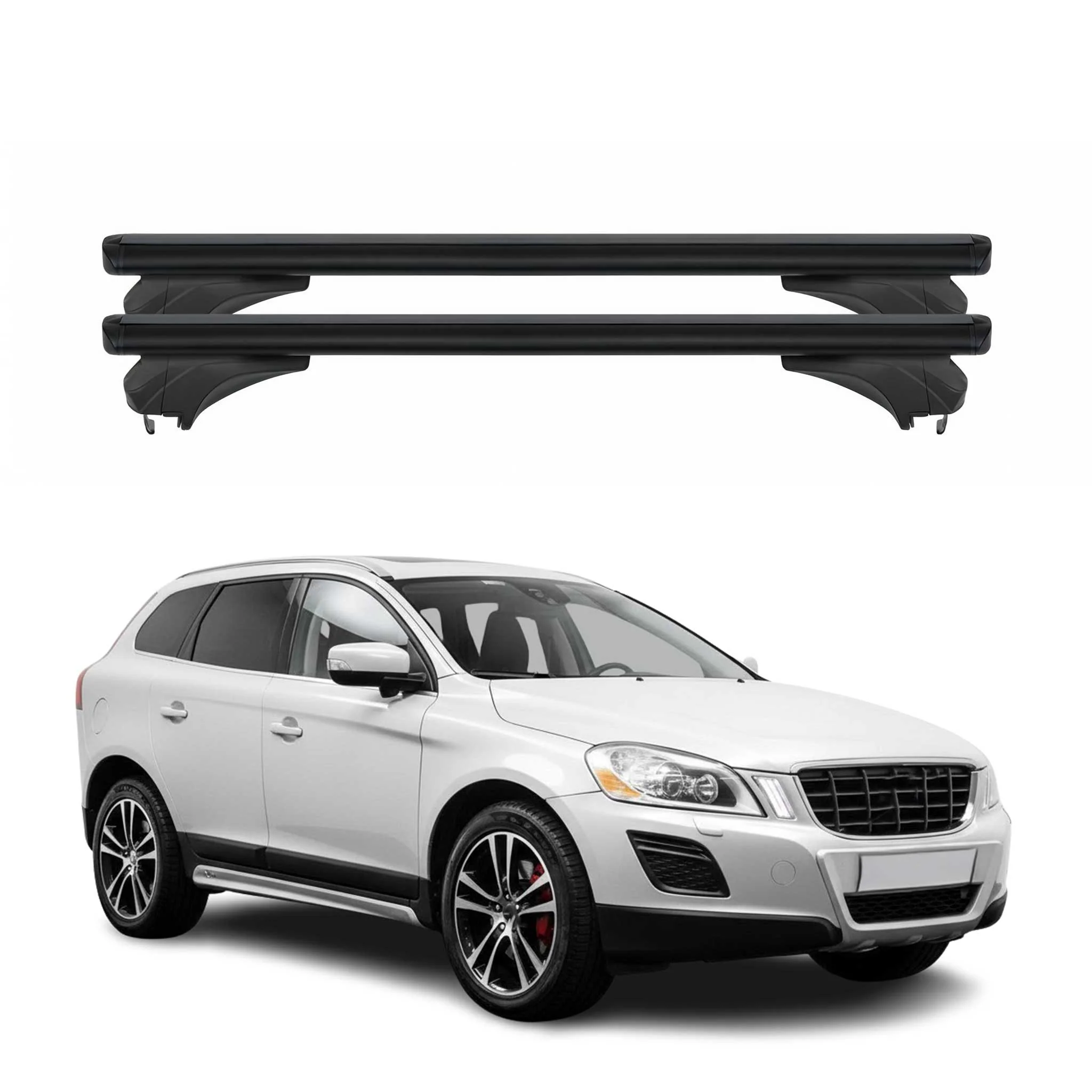 Menabo Dachträger Grundtäger für Volvo XC60 I 2008-2013 Pre-FL Alu Schwarz 2 tlg