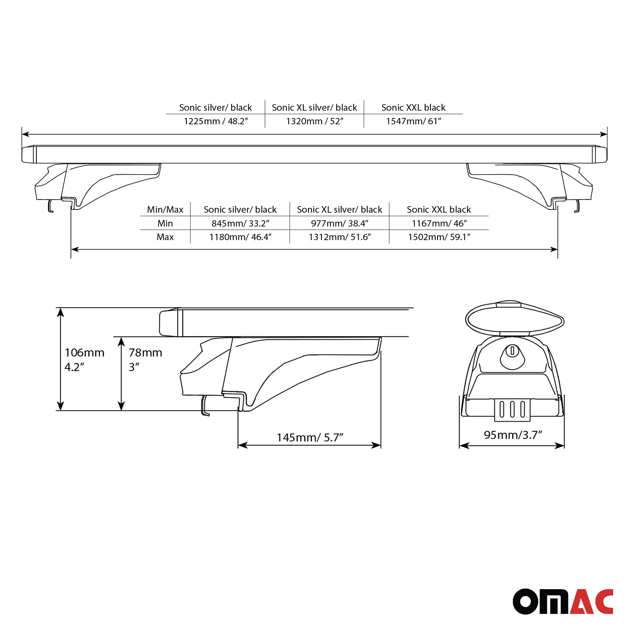 Menabo Dachträger Grundtäger für VW Atlas 2018-2026 Aluminium Schwarz 2 tlg - Image 8