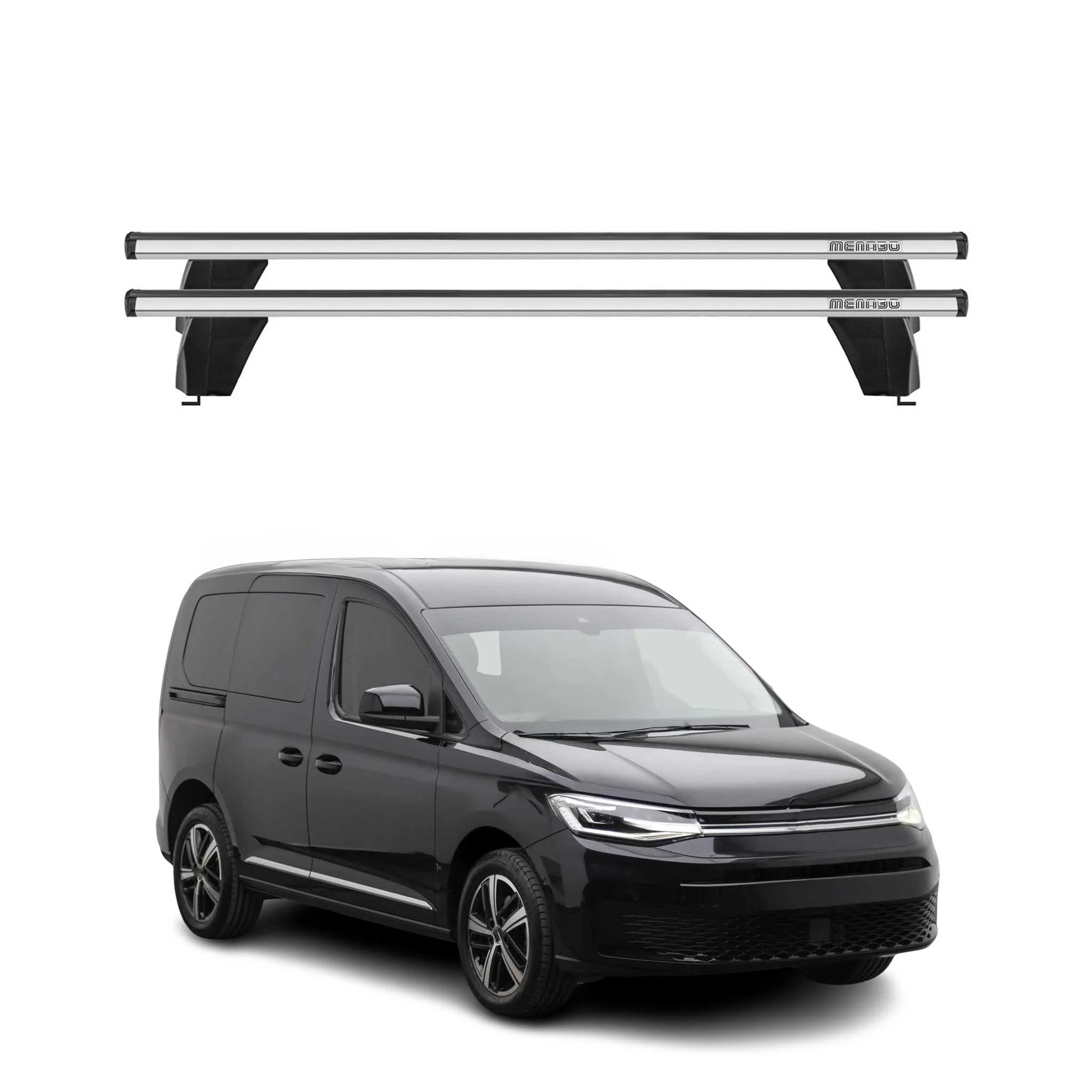 Menabo Dachträger Grundtäger für VW Caddy 2020-2026 75kg Aluminium Silber 2tlg