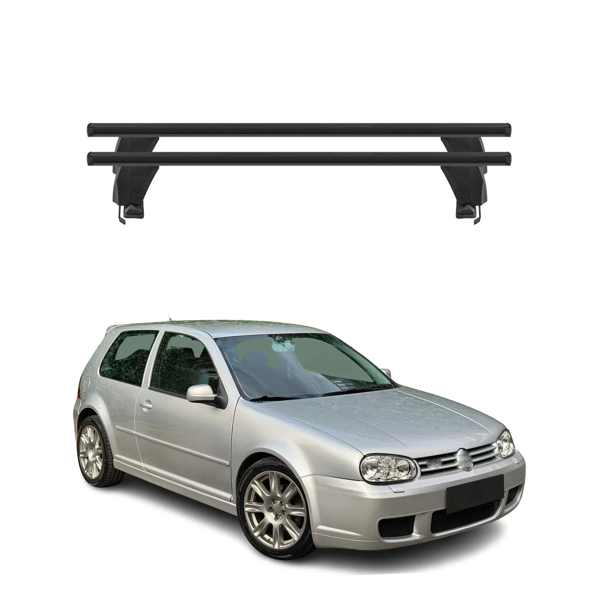 Menabo Dachträger Grundtäger für VW Golf 2003-2008 3tür 50kg Alu Schwarz 2 tlg