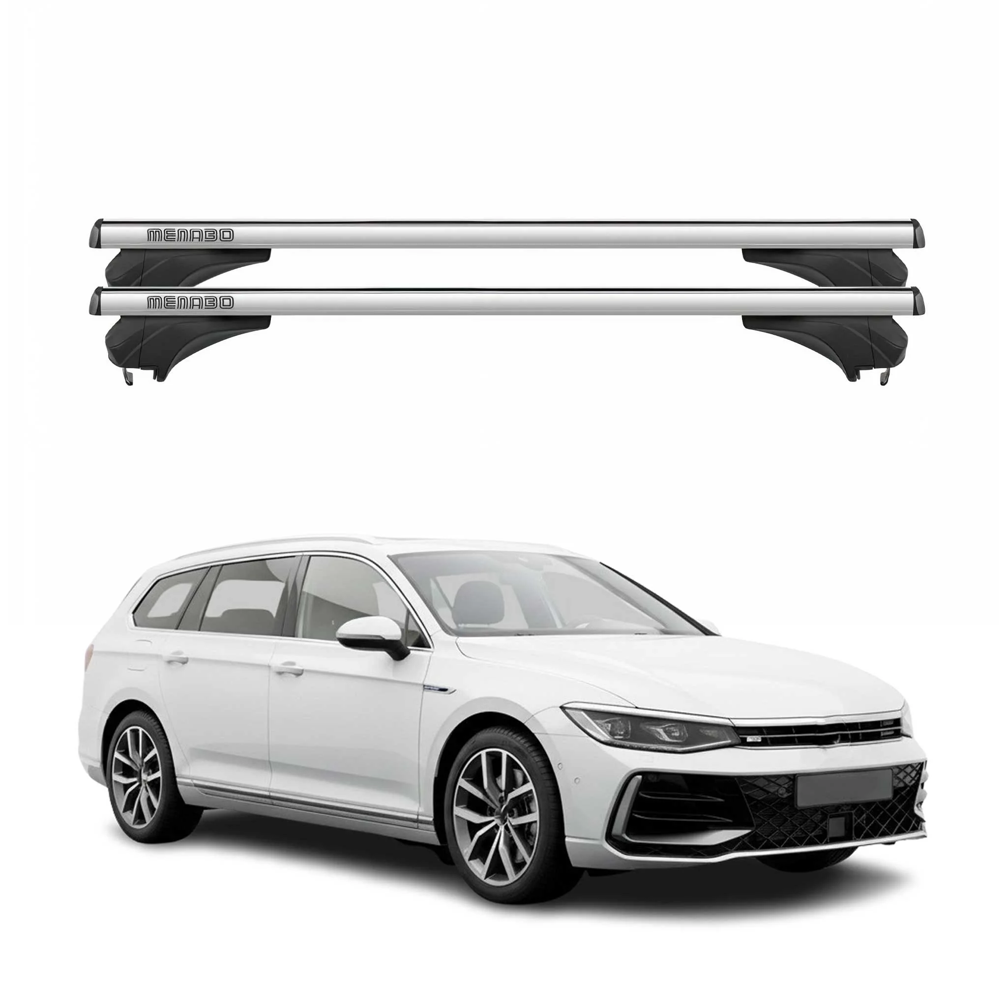 Menabo Dachträger Grundtäger für VW Passat B9 Variant 2024-2026 Alu Silber 2 tlg