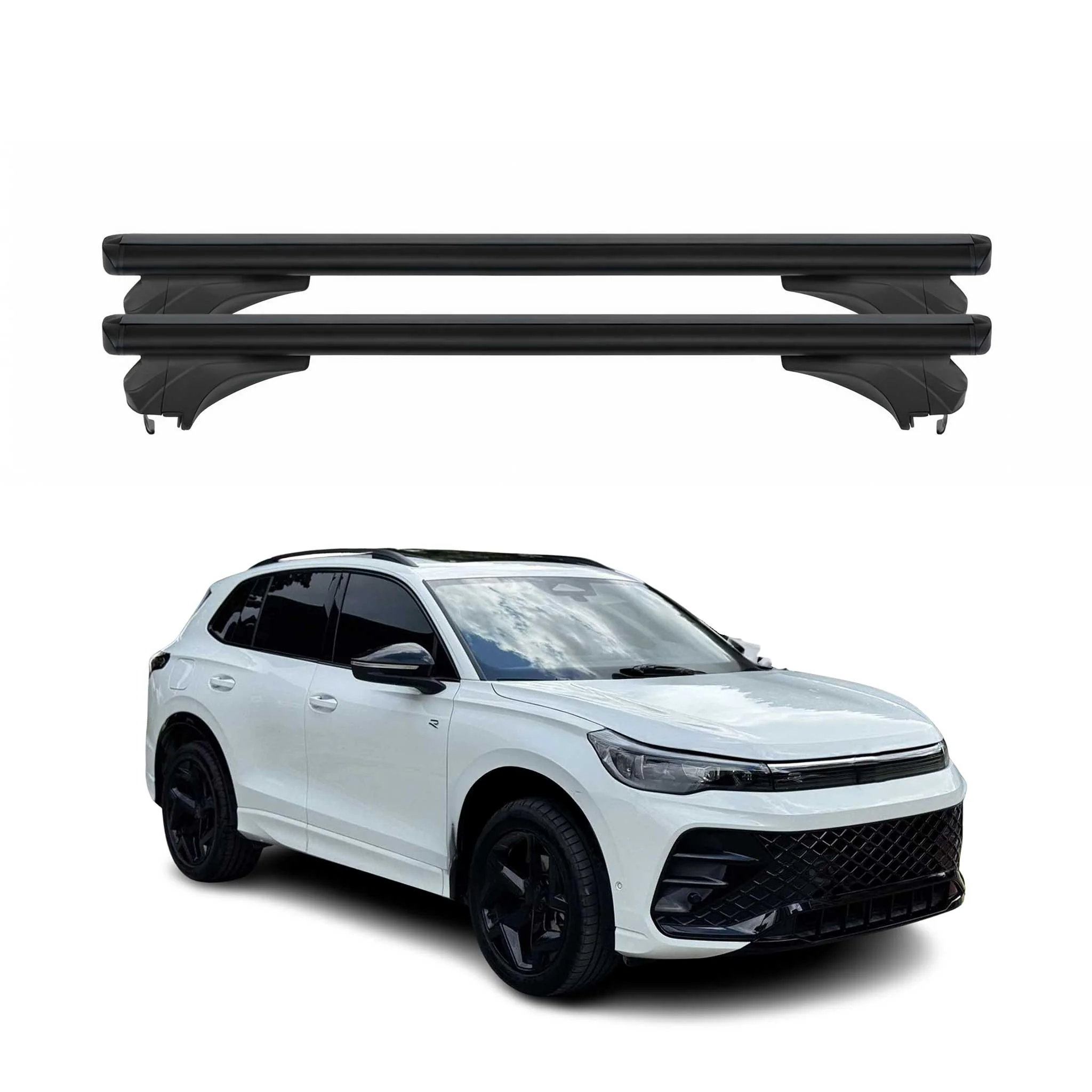 Menabo Dachträger Grundtäger für VW Tiguan III 2024-2026 Aluminium Schwarz 2 tlg