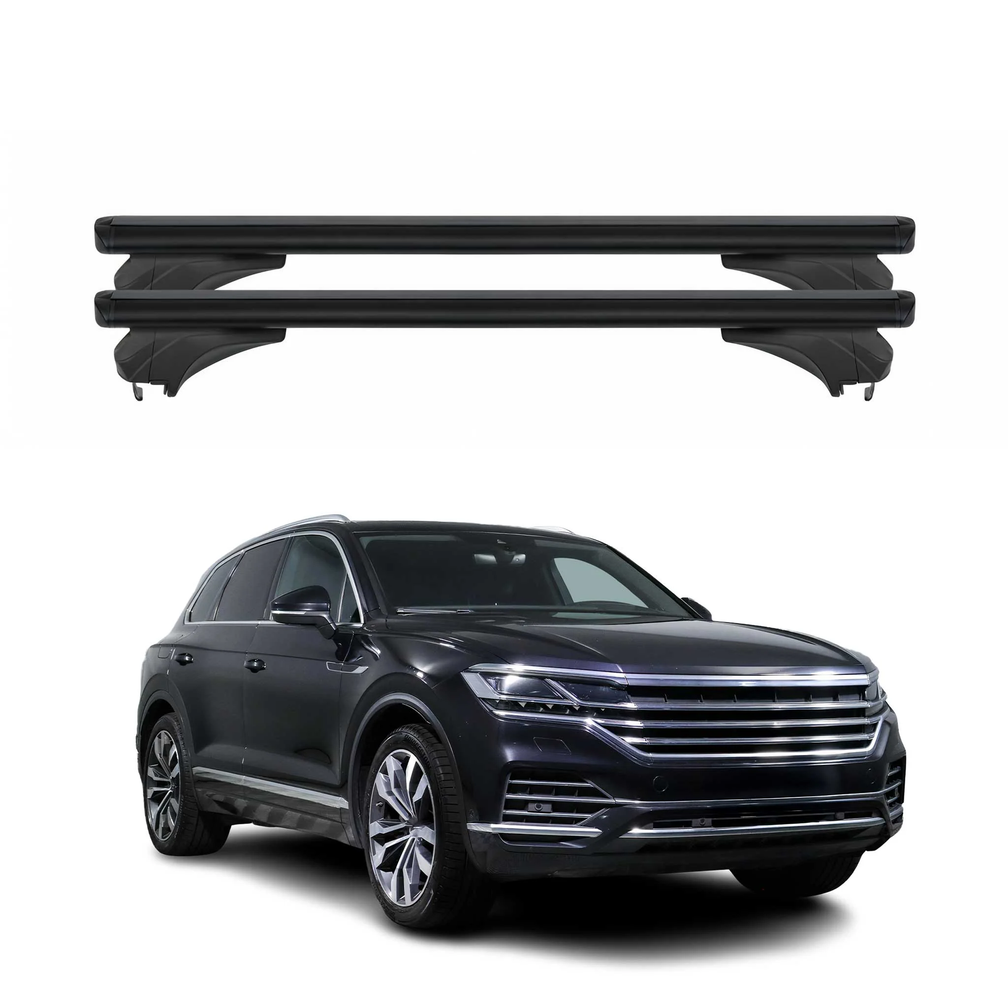 Menabo Dachträger Grundtäger für VW Touareg III 2018-2026 Aluminium Schwarz 2tlg