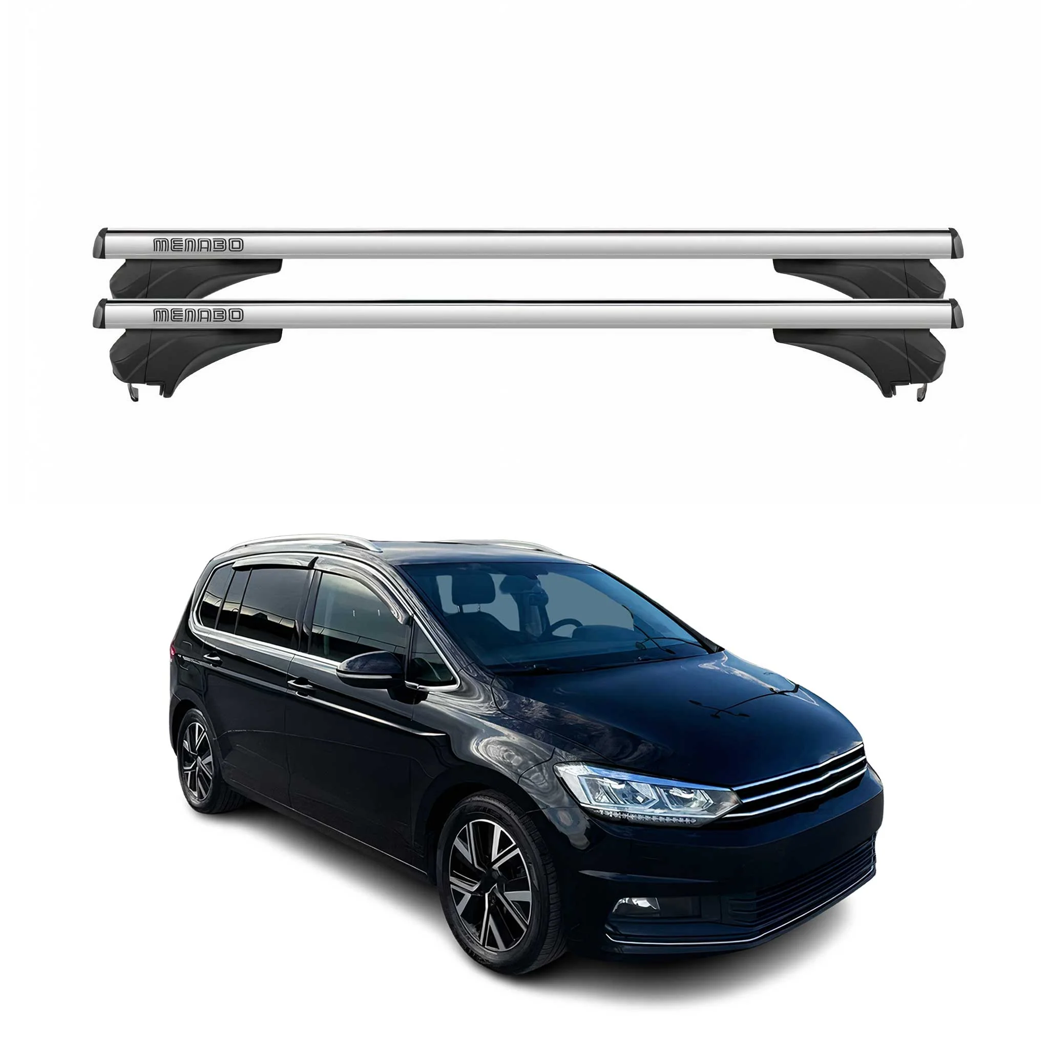 Menabo Dachträger Grundtäger für VW Touran II 5T 2015-2026 Aluminium Silber 2tlg