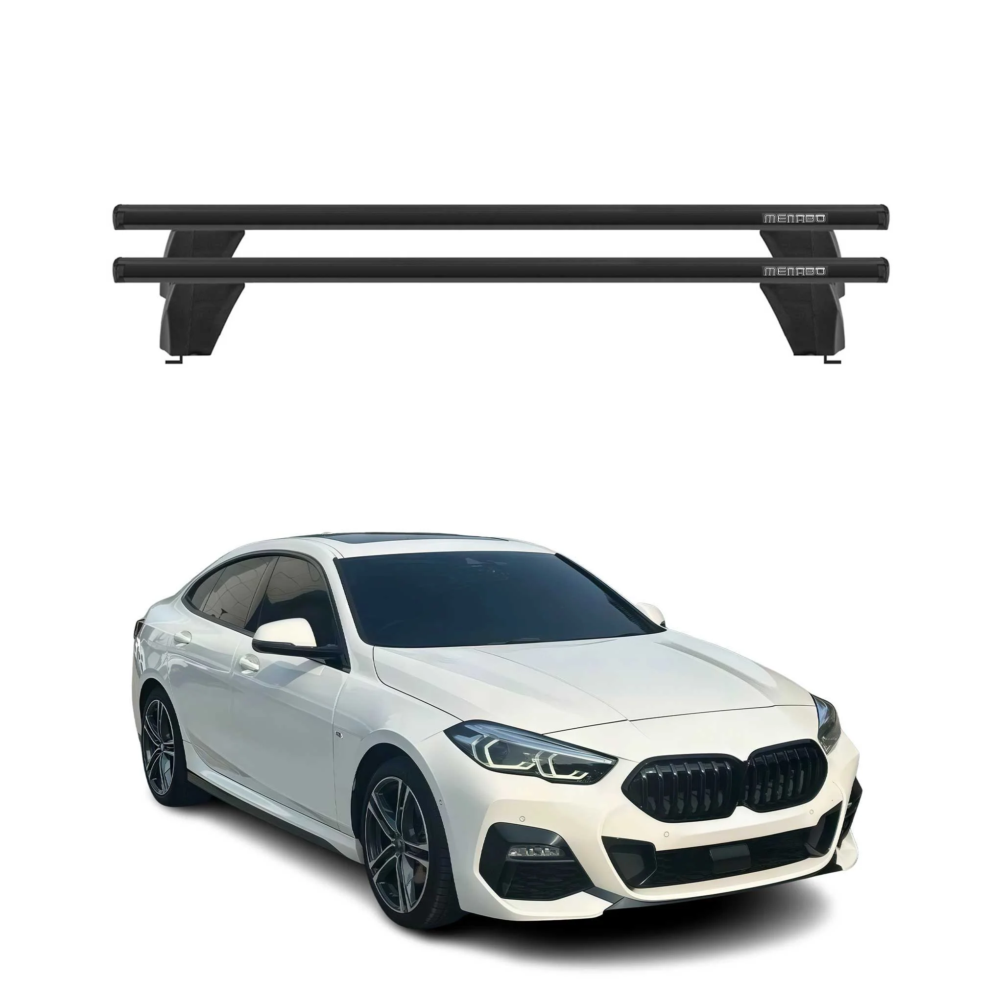 Menabo Dachträger Grundträger für BMW 2 Gran Coupe F44 2019-2024 ABE Alu Schwarz