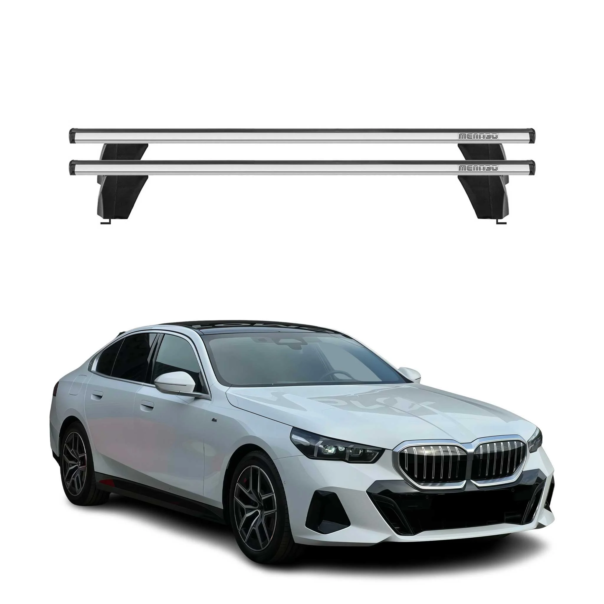 Menabo Dachträger Grundträger für BMW 5 G60 2024-2026 Alu Grau 2tlg